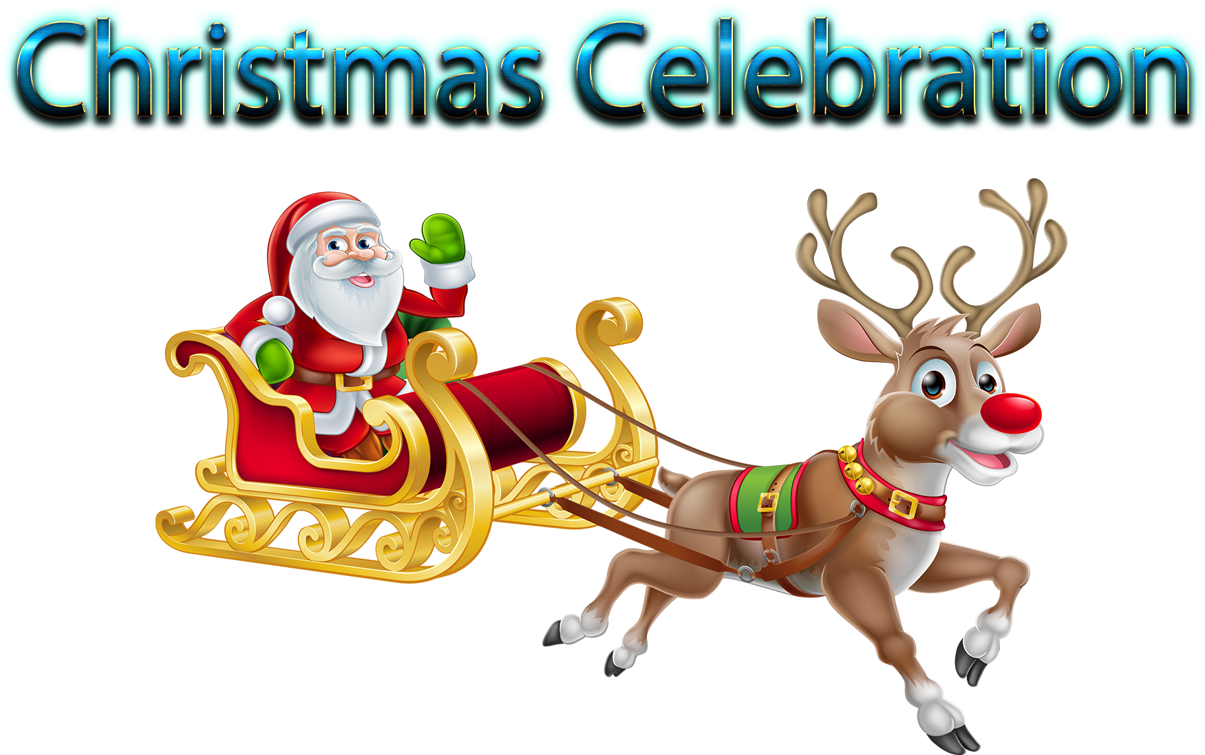 Noel Baba Ren Geyiği Kızağı Noel Kutlaması Duvar Kağıdı