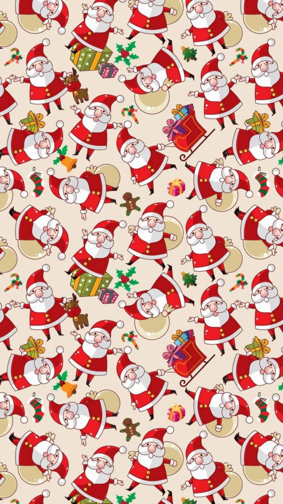 Noel Baba Şenlikli Noel Deseni Duvar Kağıdı