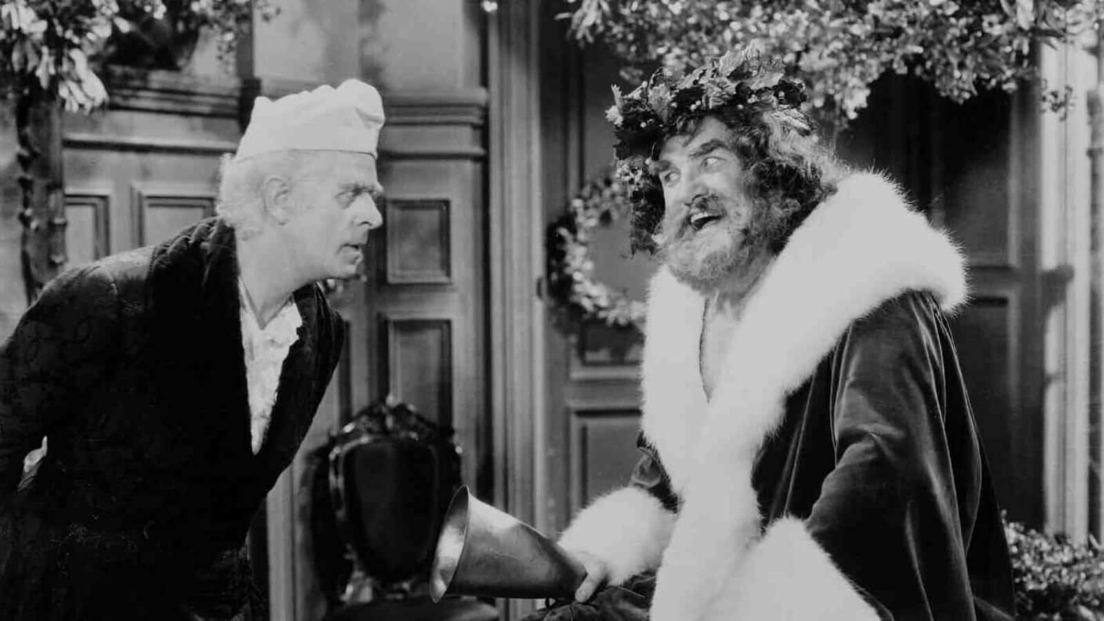 Noel Baba ve Noel Baba'nın kızağındaki Noel Baba Duvar Kağıdı