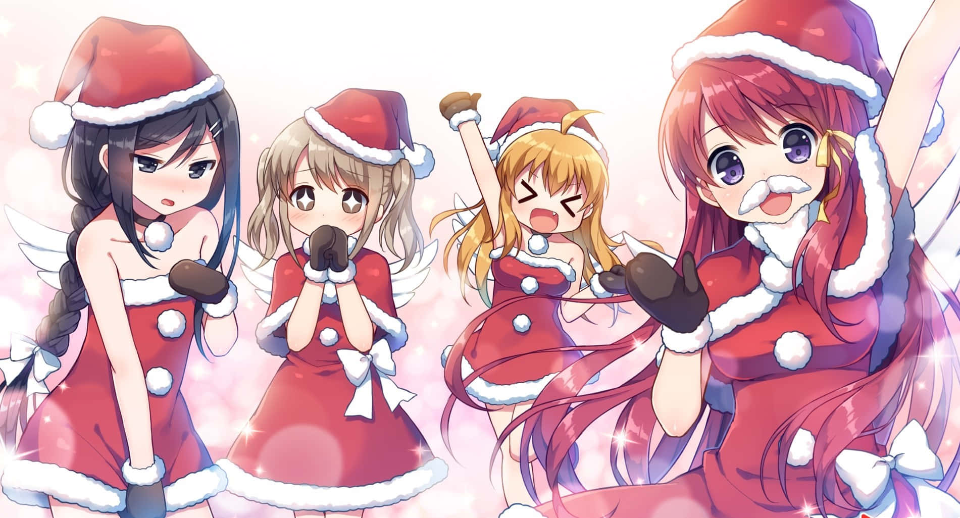 Noel erken geliyor: Anime tarzı bu şenlikli arka plan Duvar Kağıdı