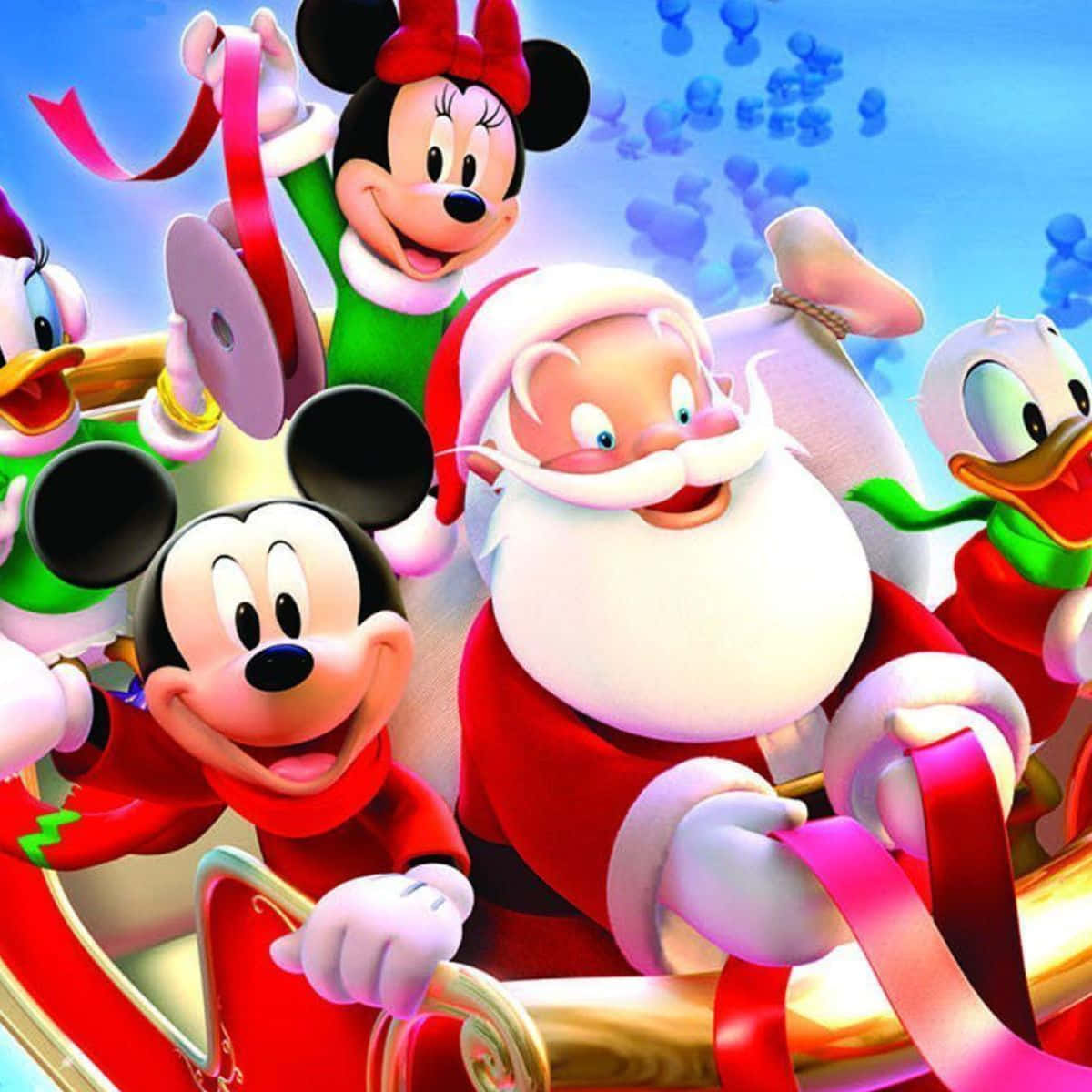 Noel'i Mickey, Minnie ve tüm Disney dostlarınızla kutlayın! Duvar Kağıdı
