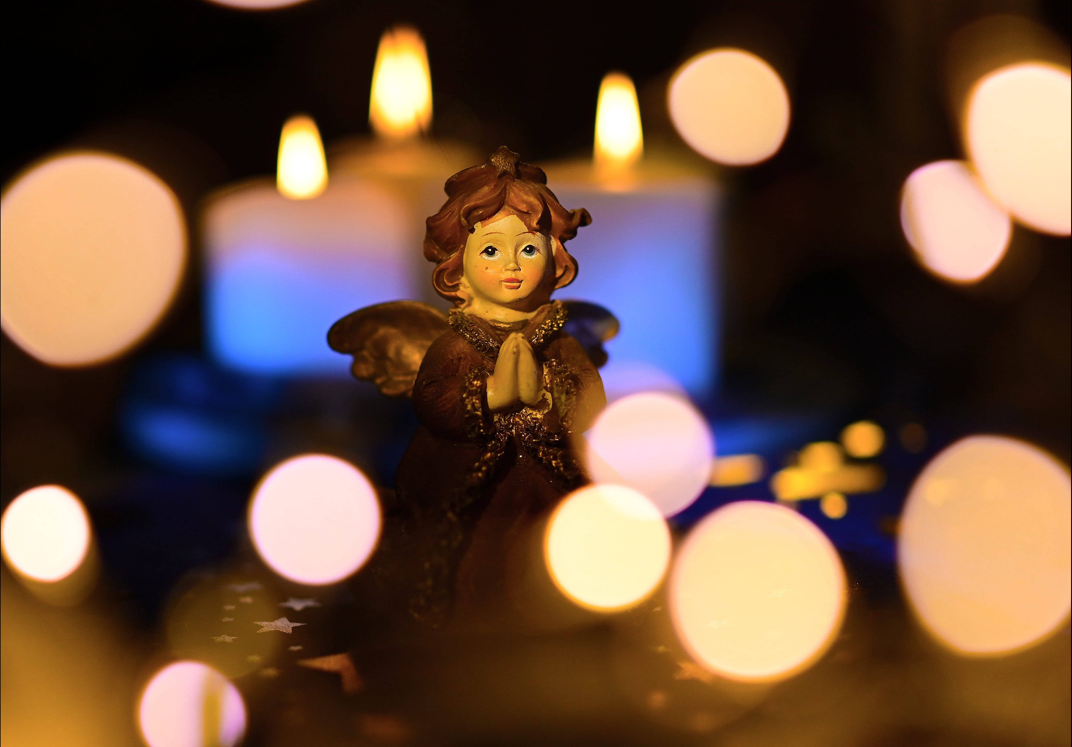 Noel Meleği Bokeh Tasarımı Duvar Kağıdı