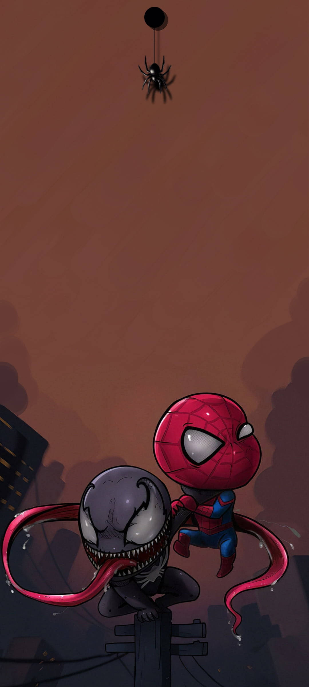 Nokta Çentik Venom ve Örümcek Adam Duvar Kağıdı
