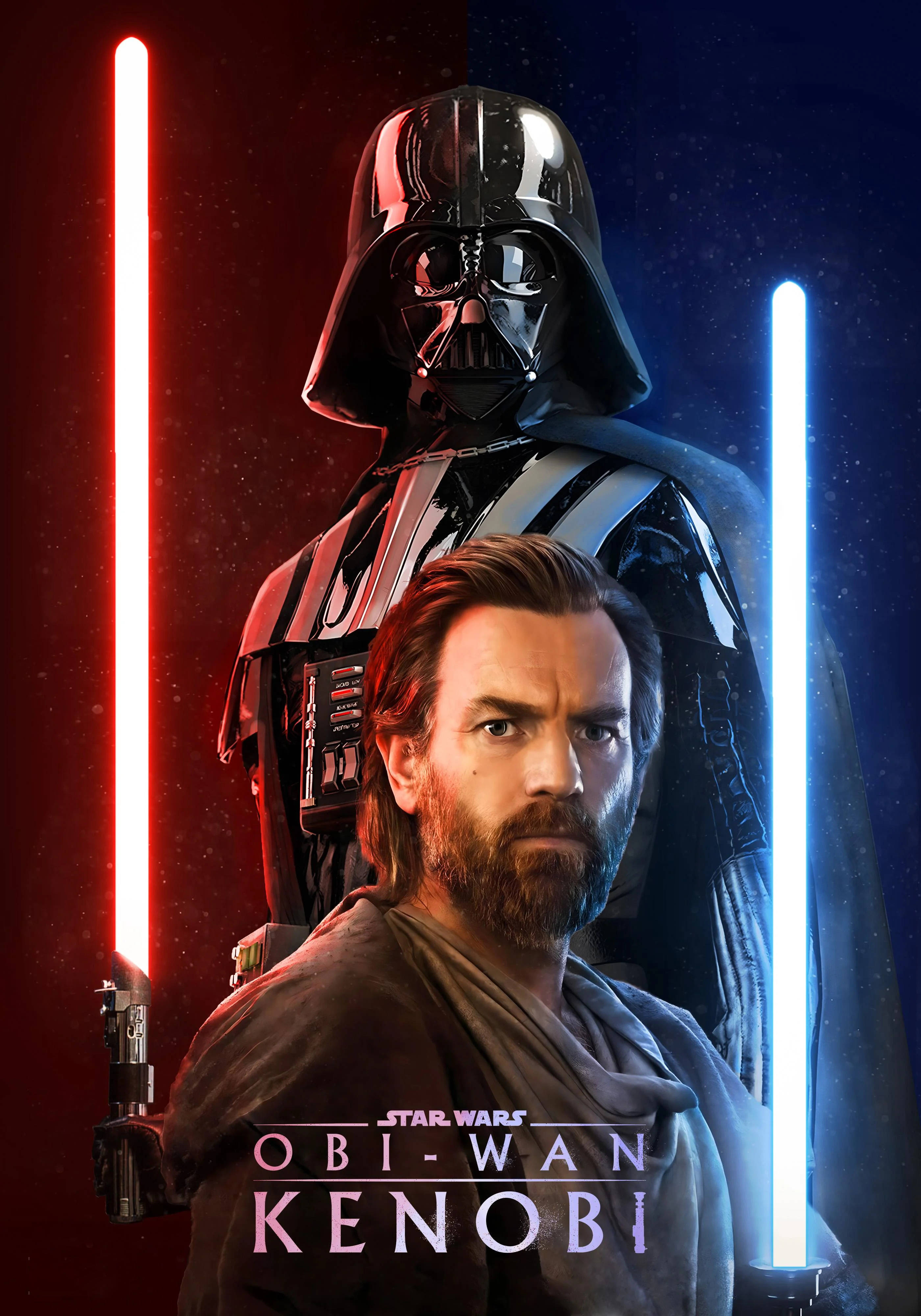 Obi Wan Kenobi Kırmızı Ve Mavi Duvar Kağıdı