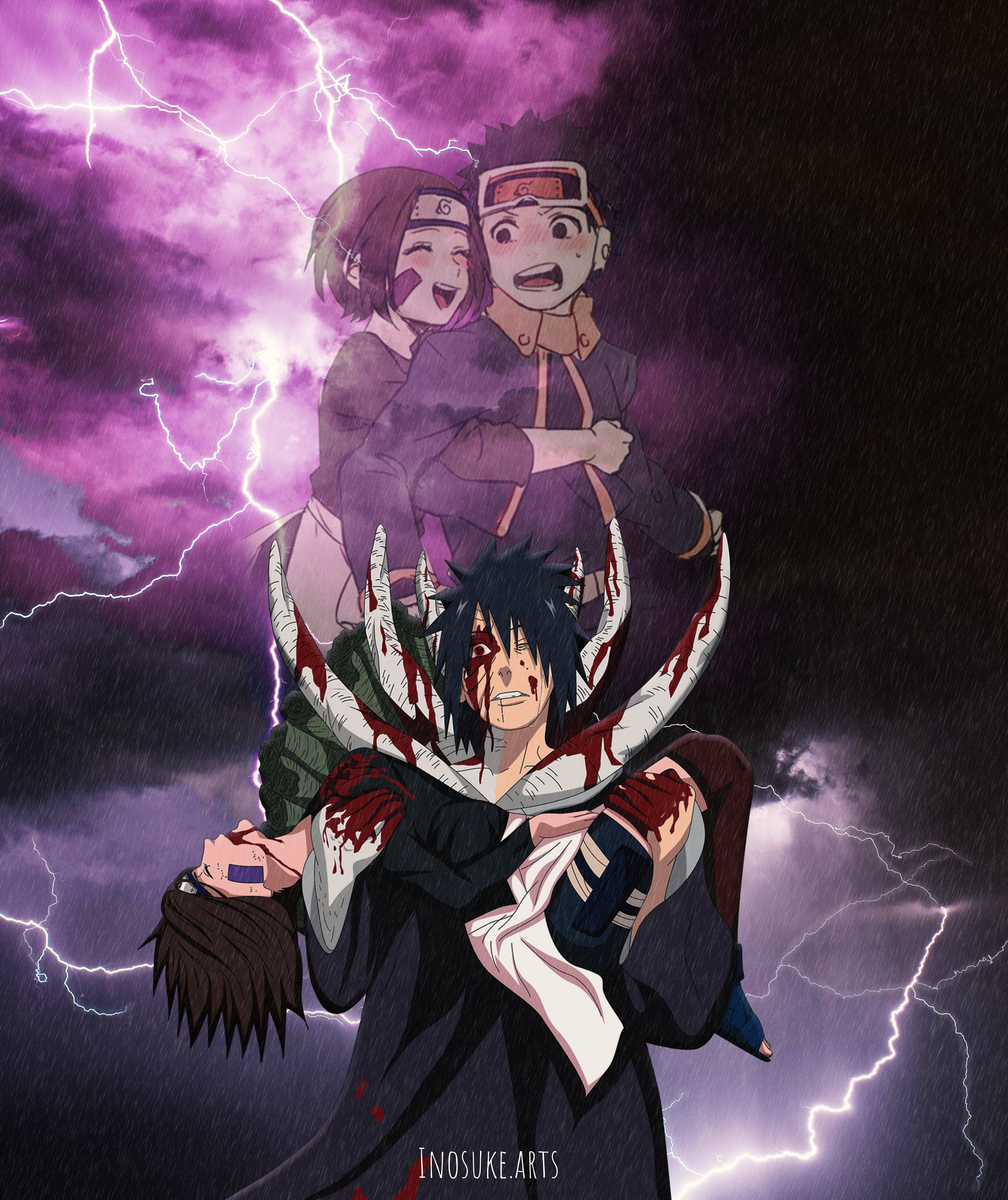 Obito Uchiha Rin'in Yasını Tutuyor 4K Duvar Kağıdı