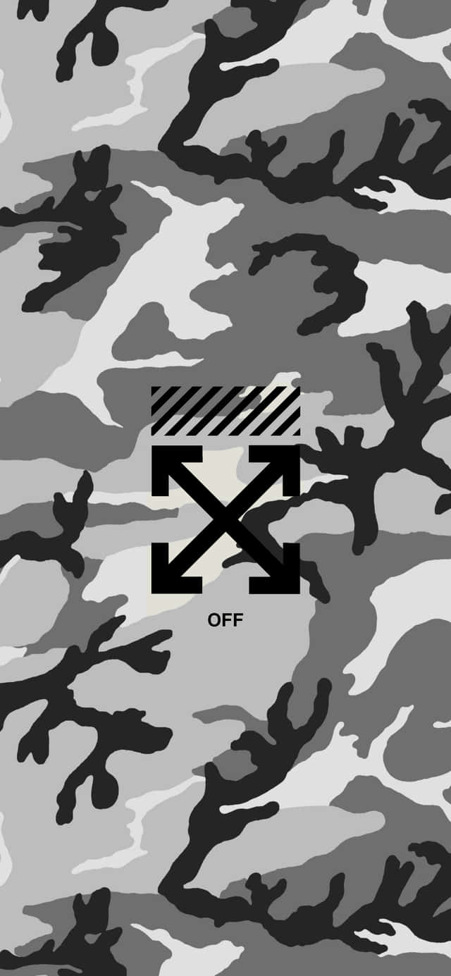 Off White iPhone Kamuflaj Deseni Duvar Kağıdı