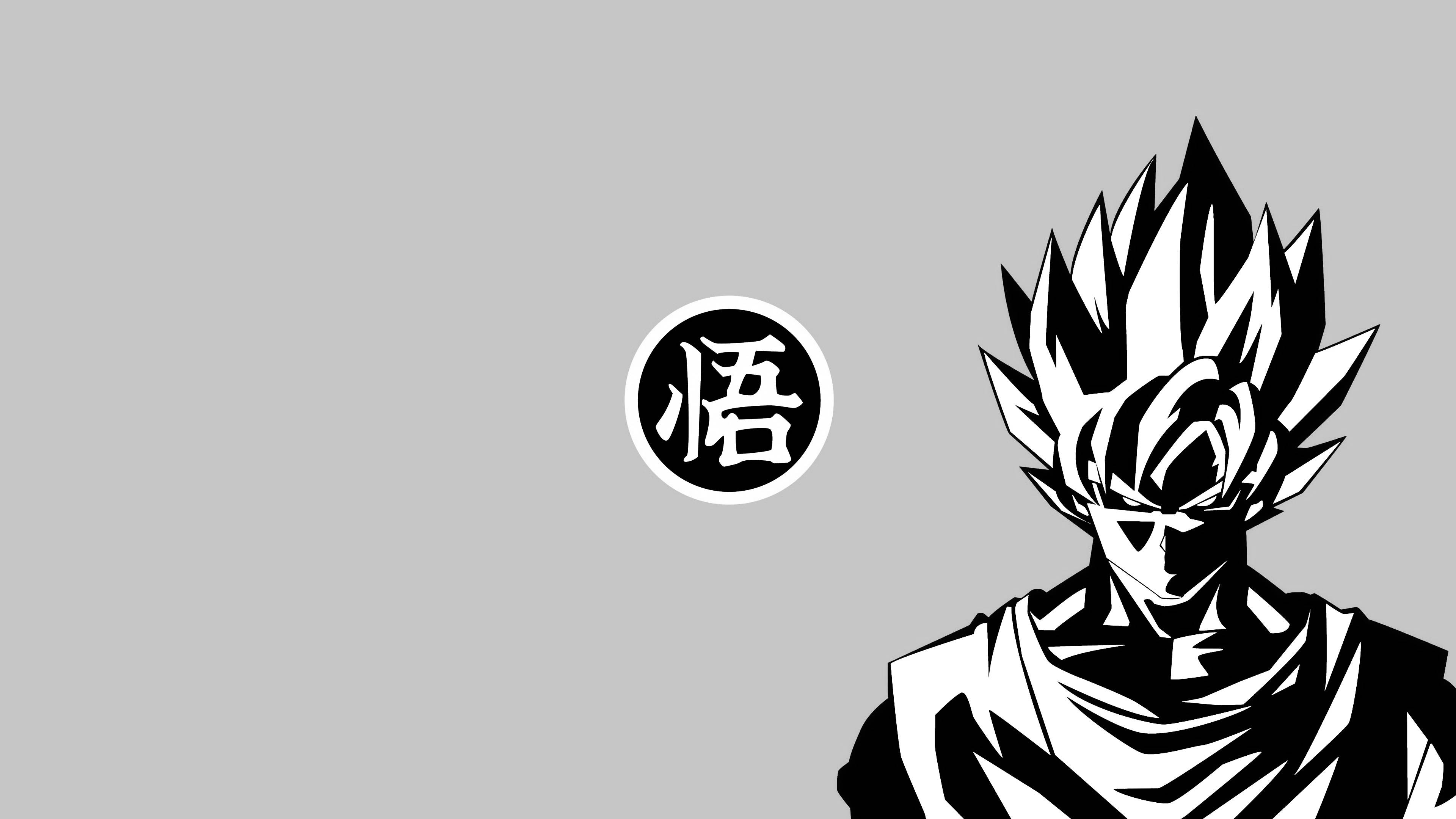 Öfkeli Siyah Beyaz Goku Duvar Kağıdı