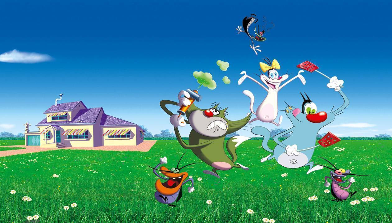 Oggy ve Hamamböcekleri Kadro Posteri Duvar Kağıdı