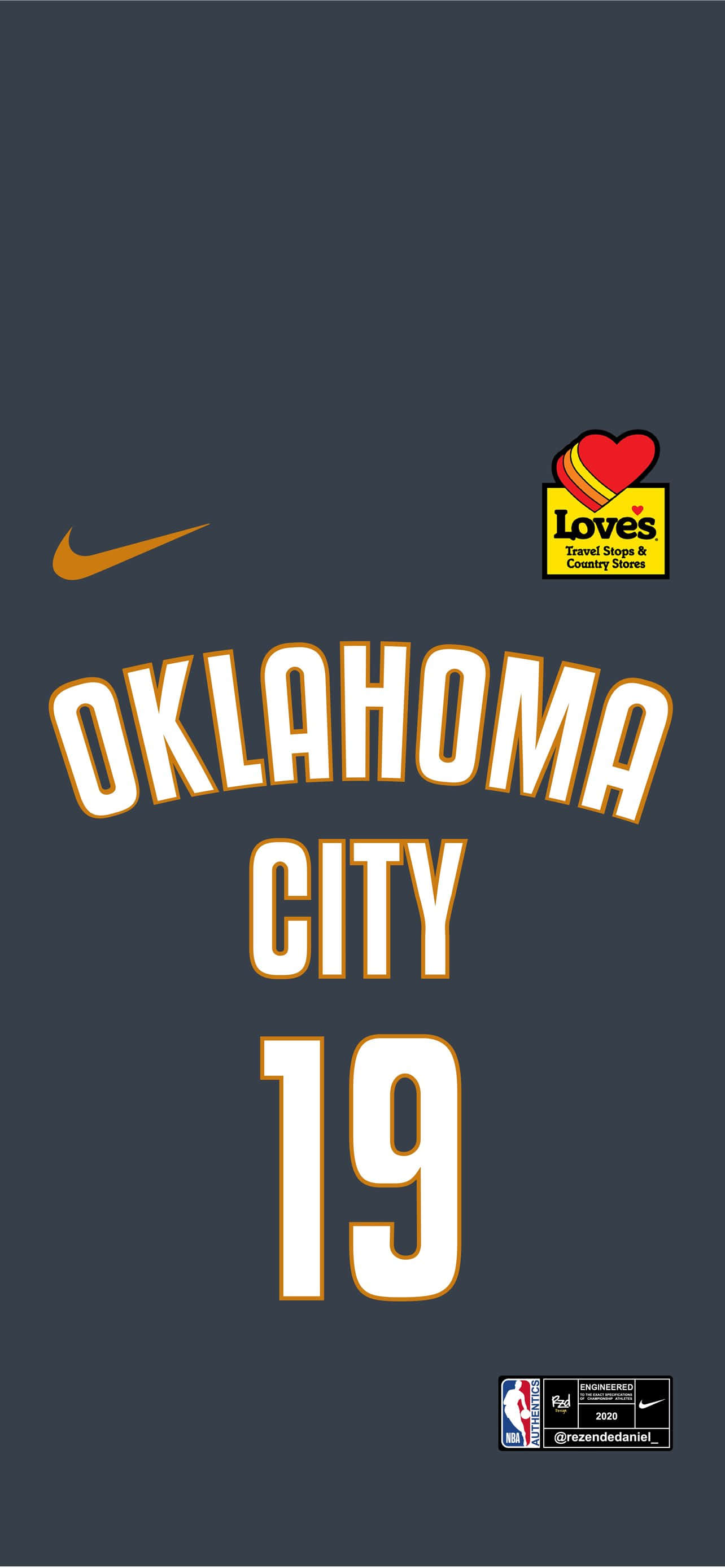 Oklahoma City Thunders'ın 19 Numaralı Forması Duvar Kağıdı