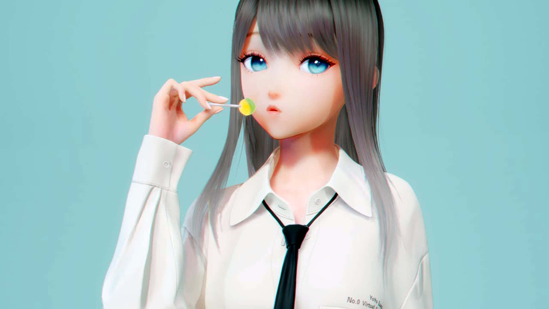 Okul Kızı 3D Anime Duvar Kağıdı