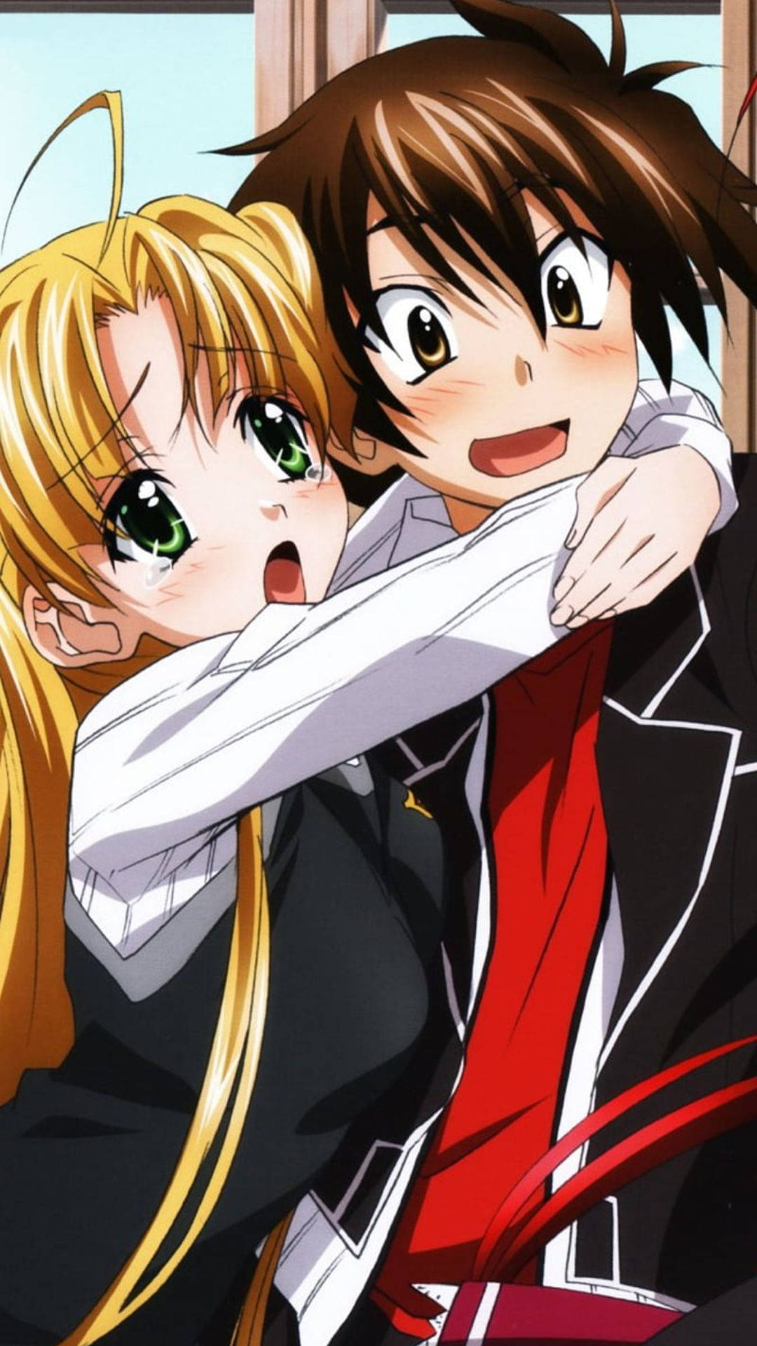 Okul Kızı Anime Kucaklaşması Duvar Kağıdı
