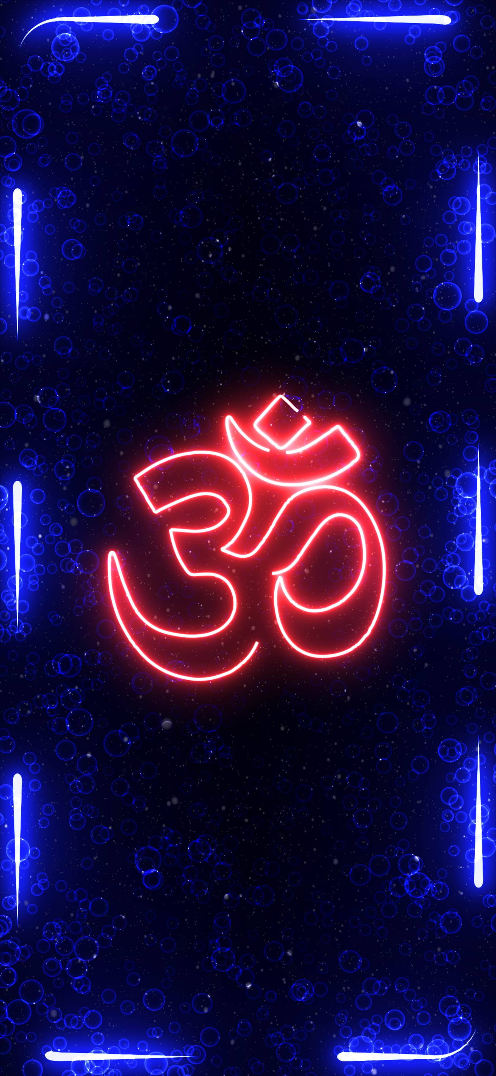Om Kırmızı Neon Işık Duvar Kağıdı