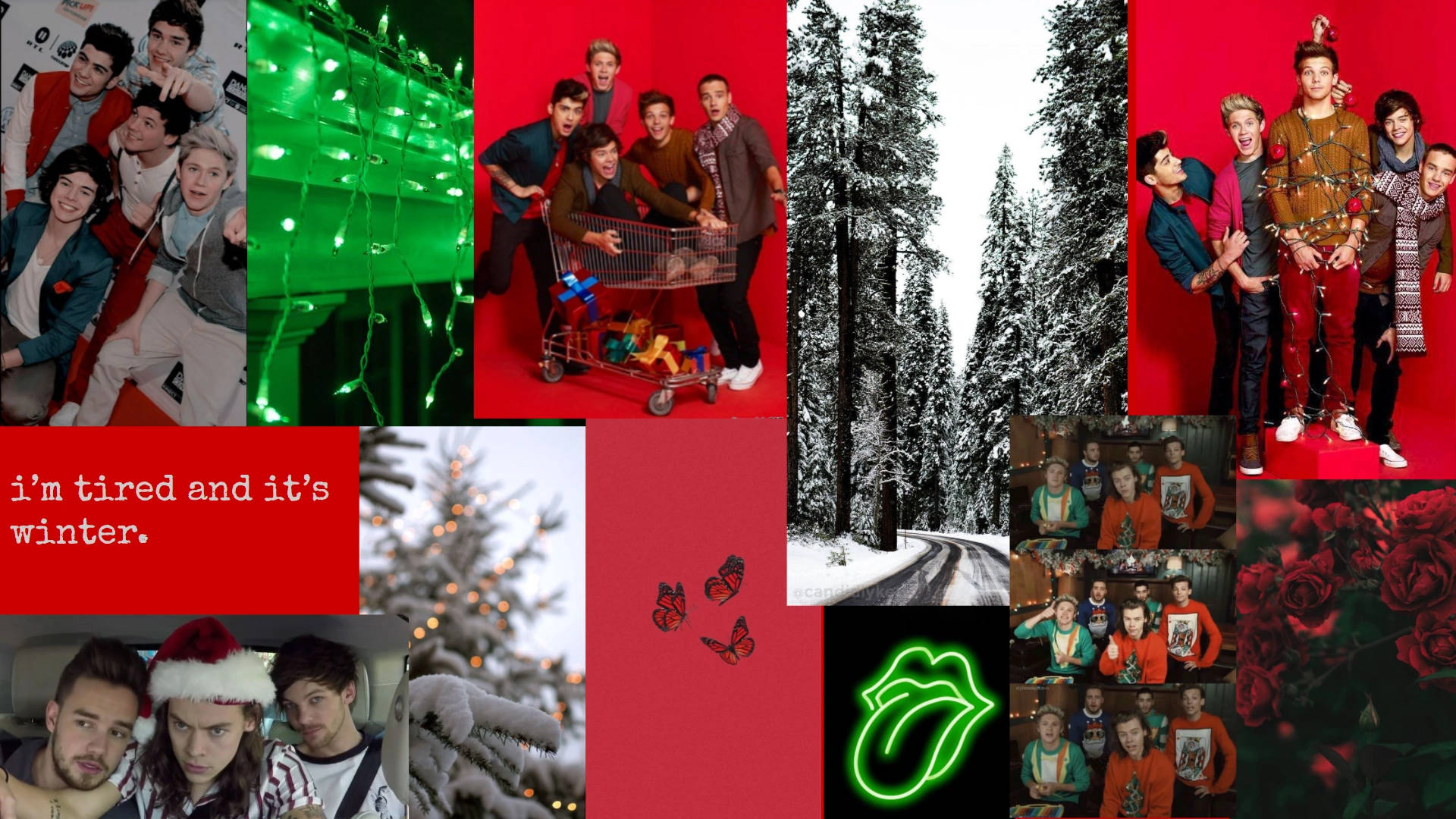 One Direction Noel Kolajı Duvar Kağıdı