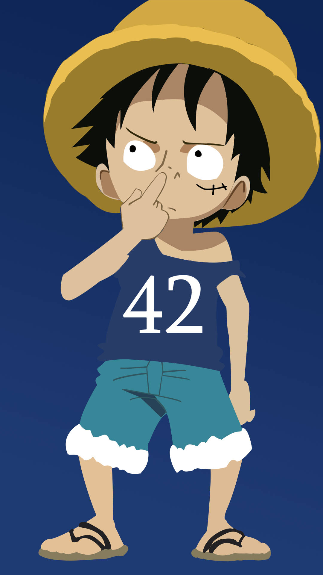 One Piece 4K Luffy Chibi Sanatı Duvar Kağıdı