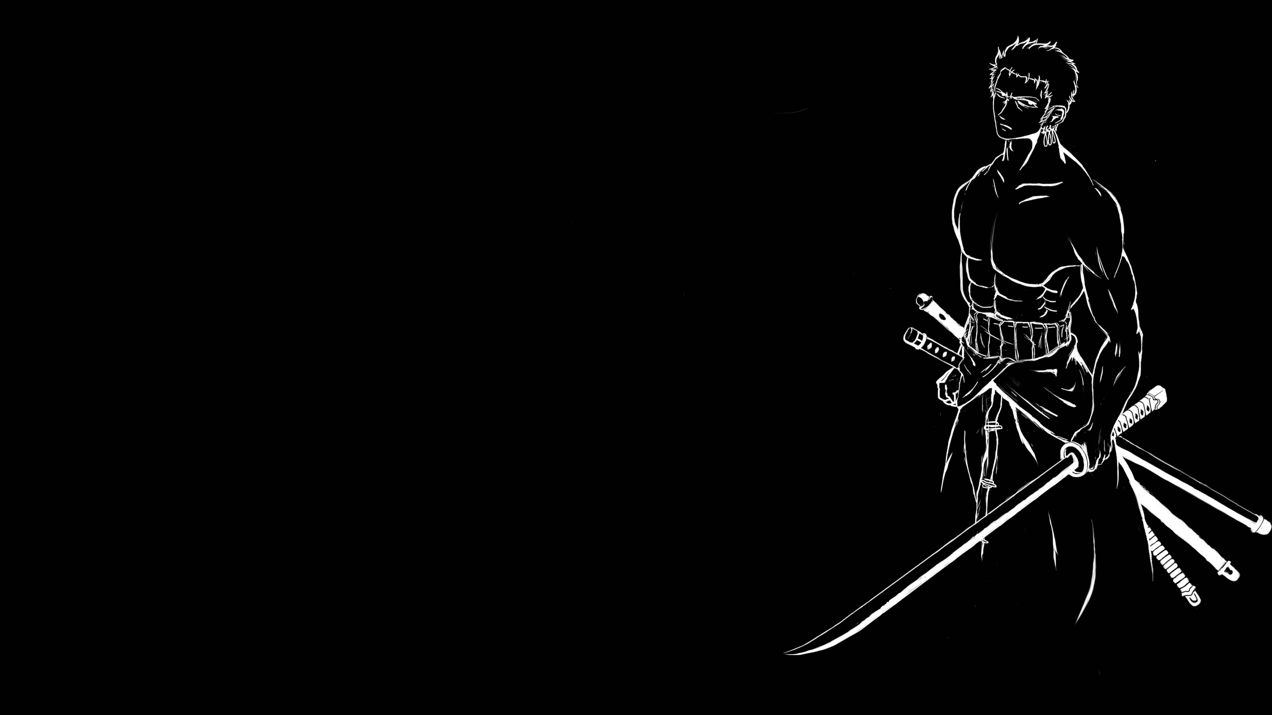 One Piece 4K Zoro Siyah Sanat Duvar Kağıdı