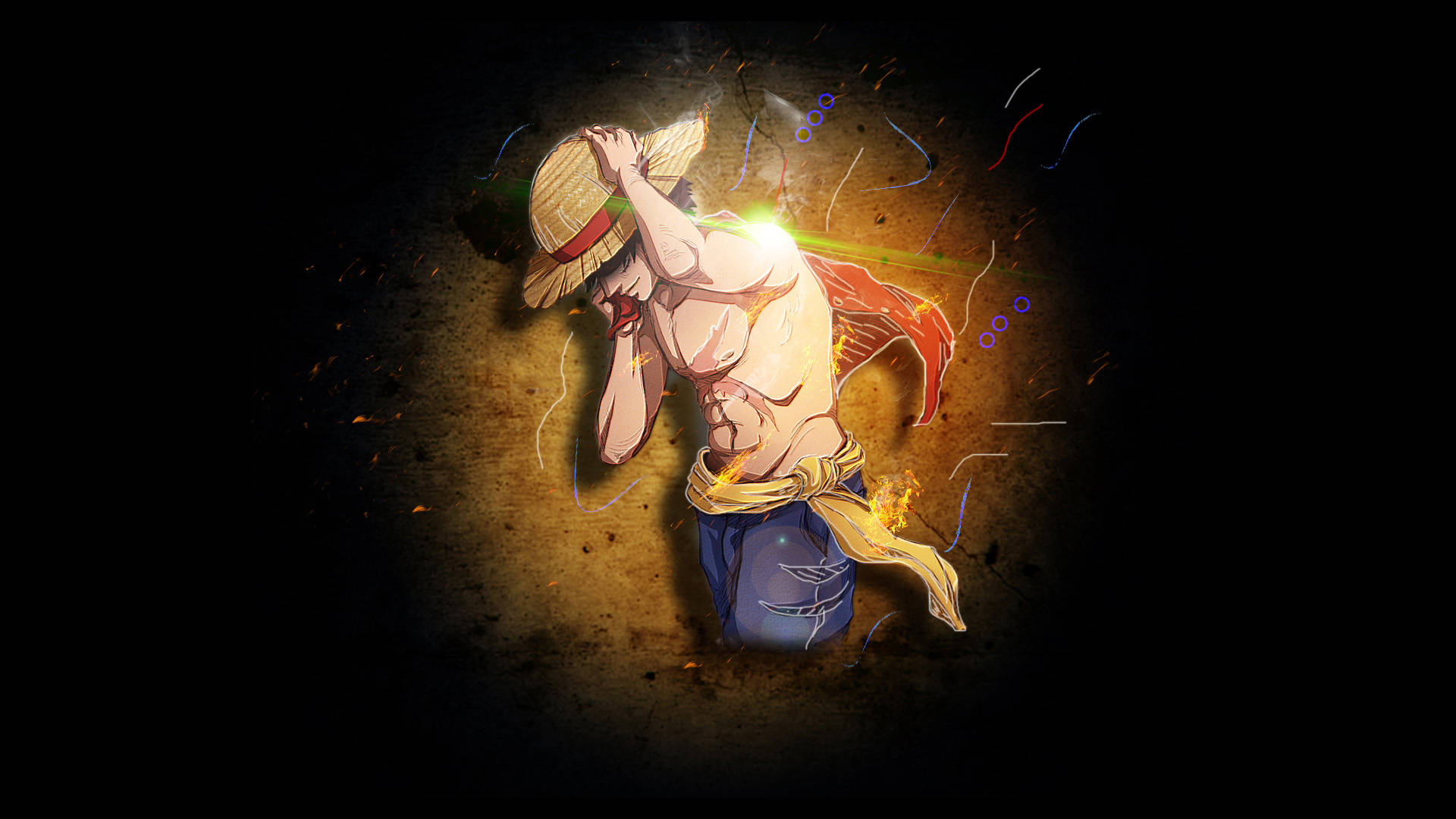 One Piece Animesinden Luffy Duvar Kağıdı
