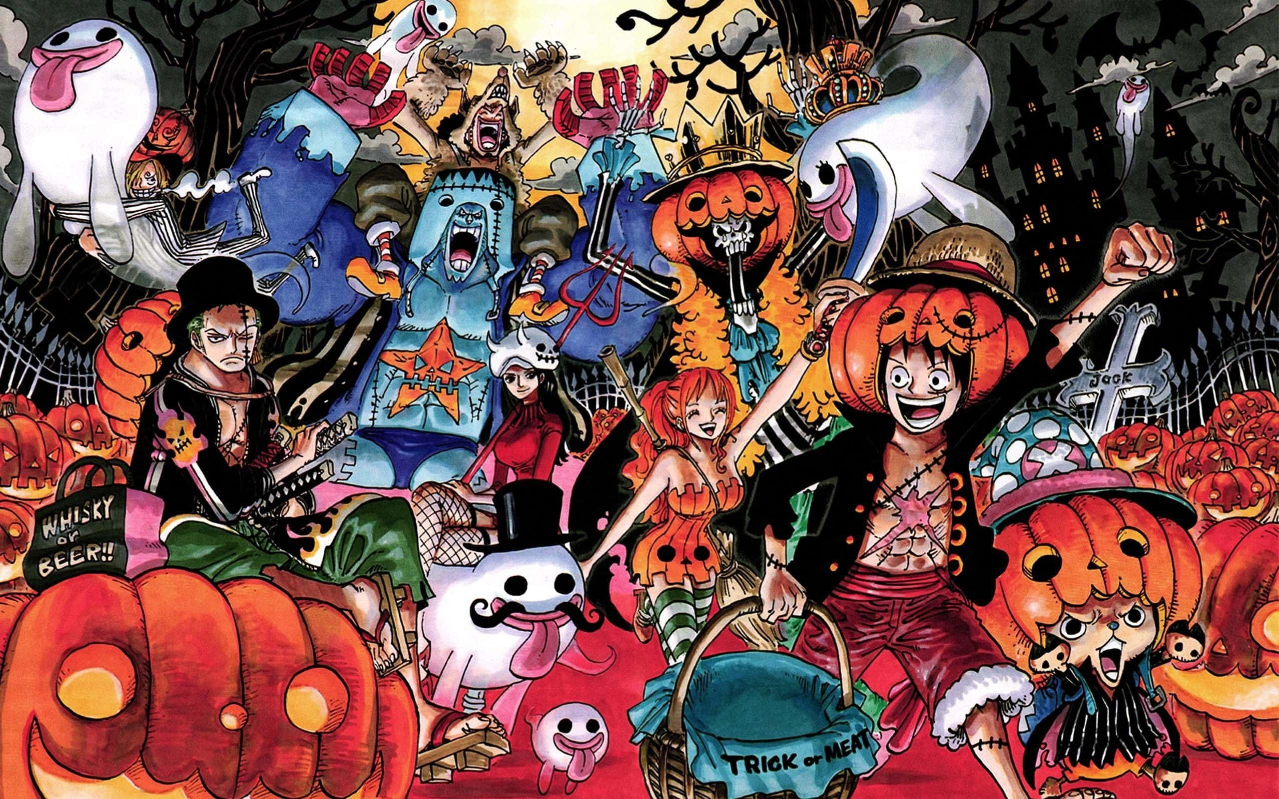 One Piece Cadılar Bayramı Partisi Resmi Duvar Kağıdı