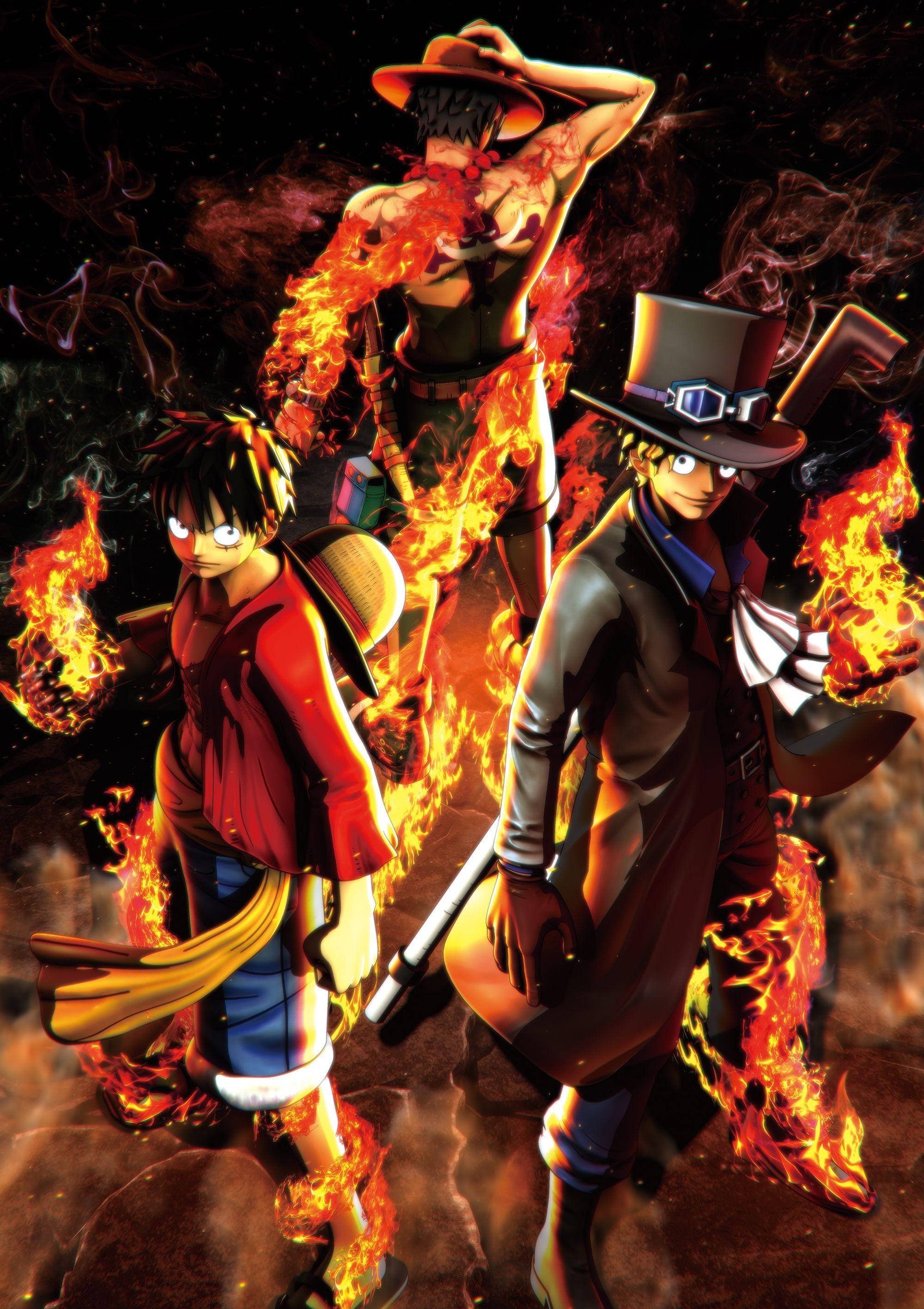 One Piece Canlı Luffy, Ace ve Sabo ile Duvar Kağıdı