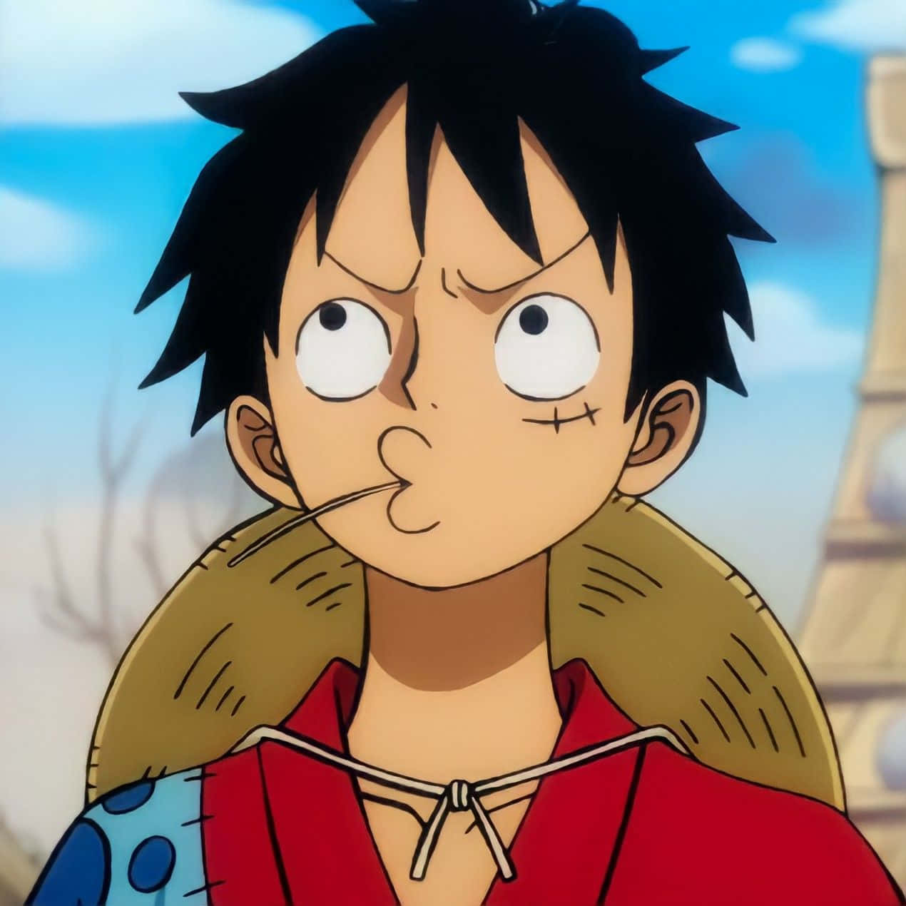 One Piece - Kırmızı tişörtlü ve siyah saçlı bir çocuk Duvar Kağıdı