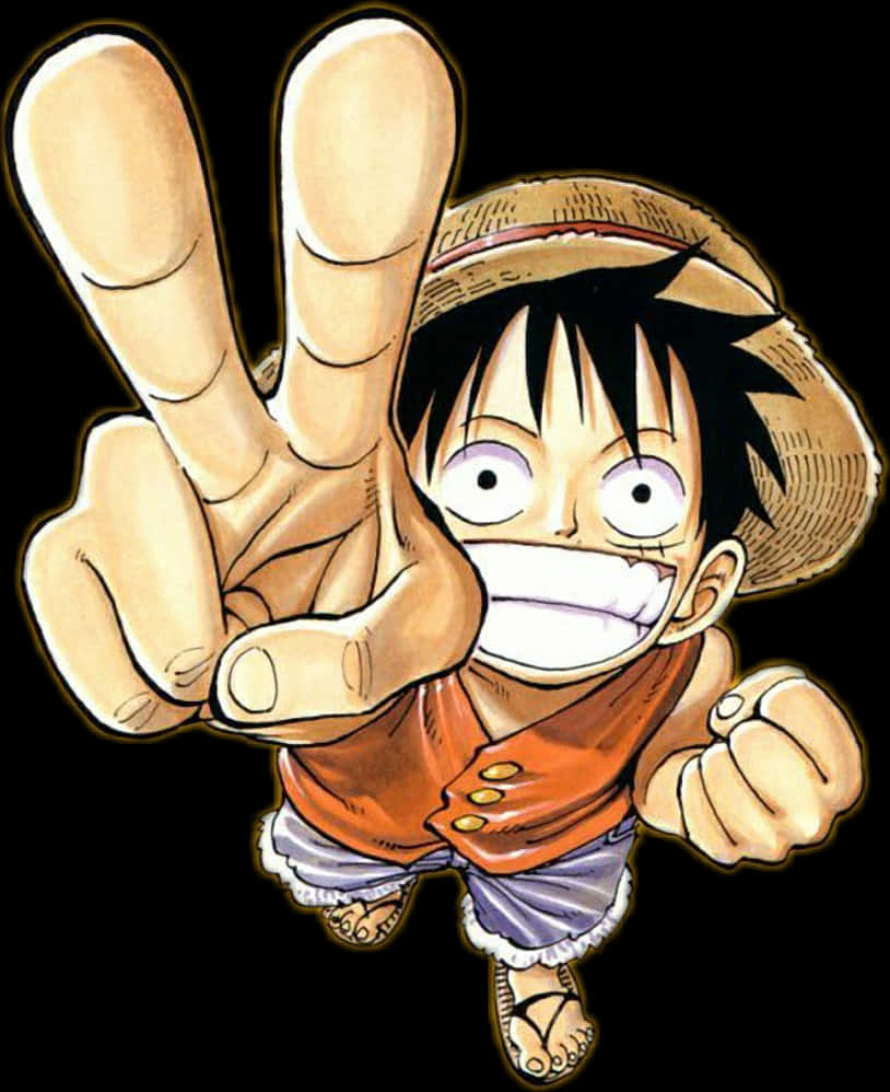 One Piece Luffy Zafer Pozu Duvar Kağıdı