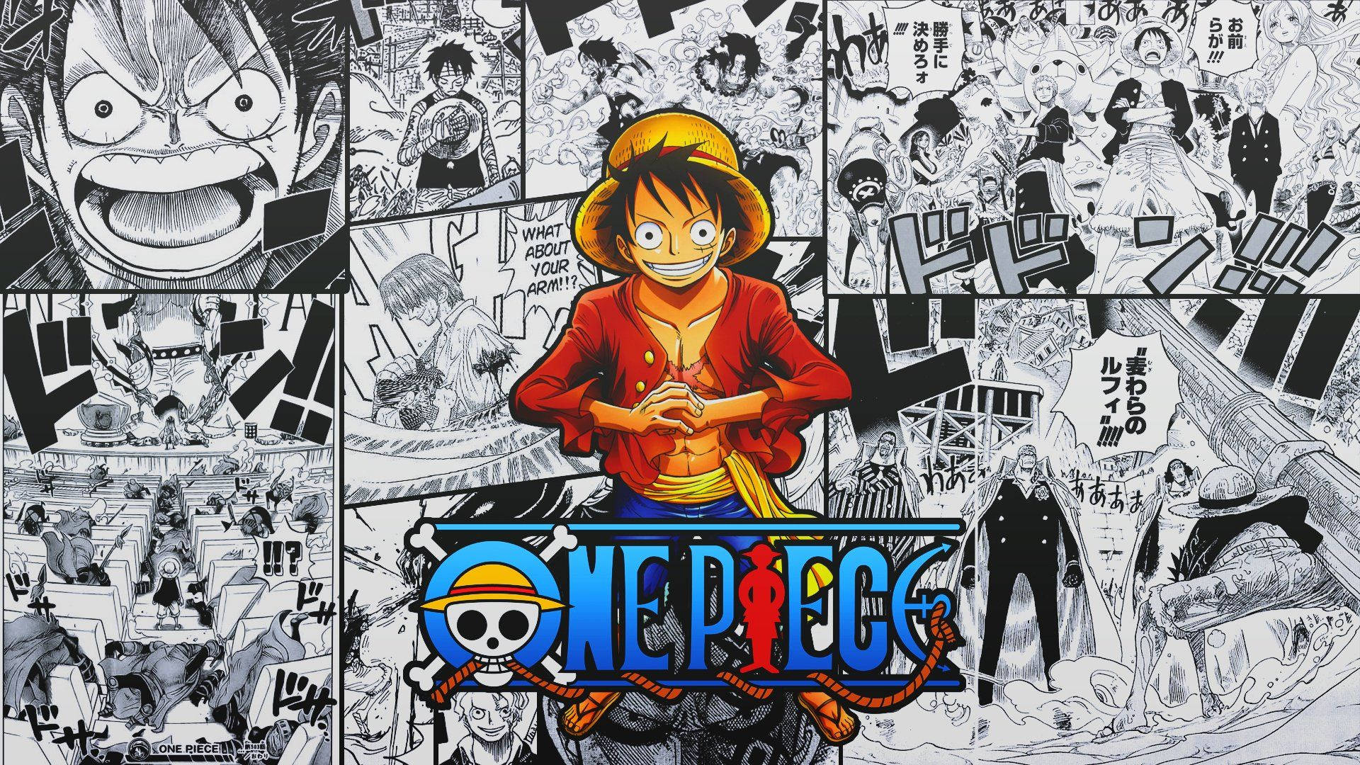 One Piece Luffy Manga Paneli Duvar Kağıdı