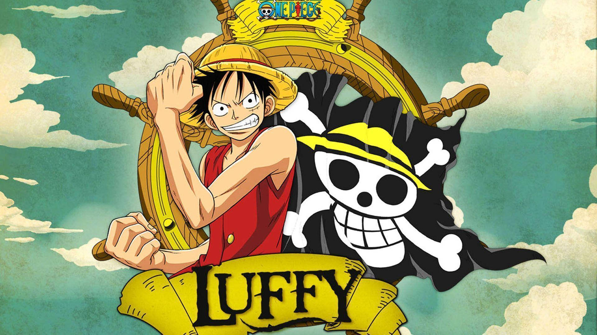 One Piece Luffy ve Chopper Bayrağı Duvar Kağıdı