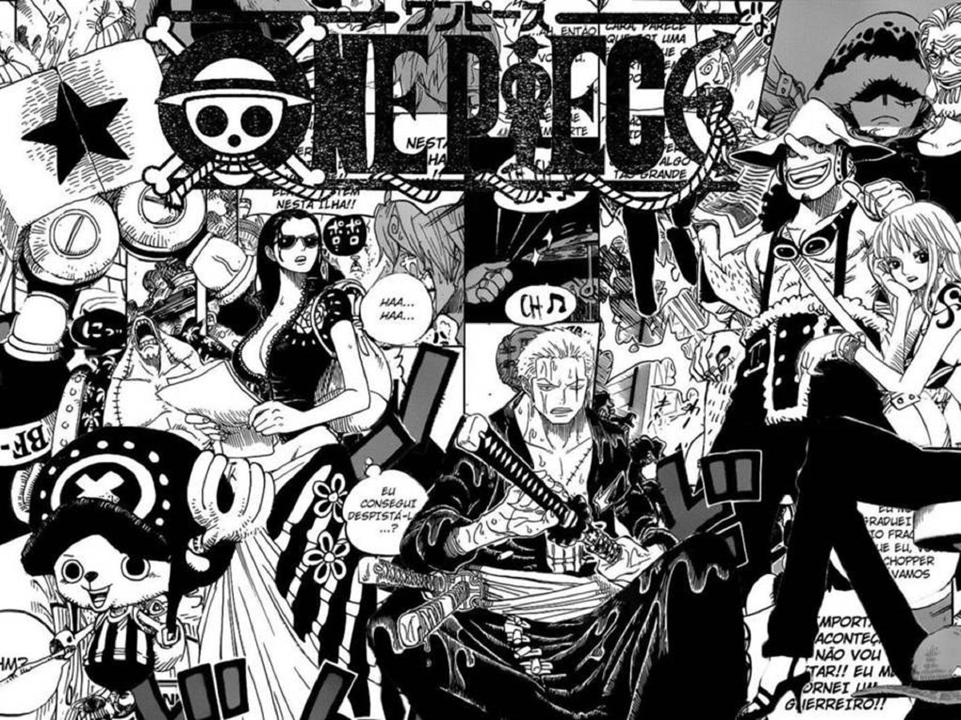 One Piece Manga Panel Kapağı Duvar Kağıdı