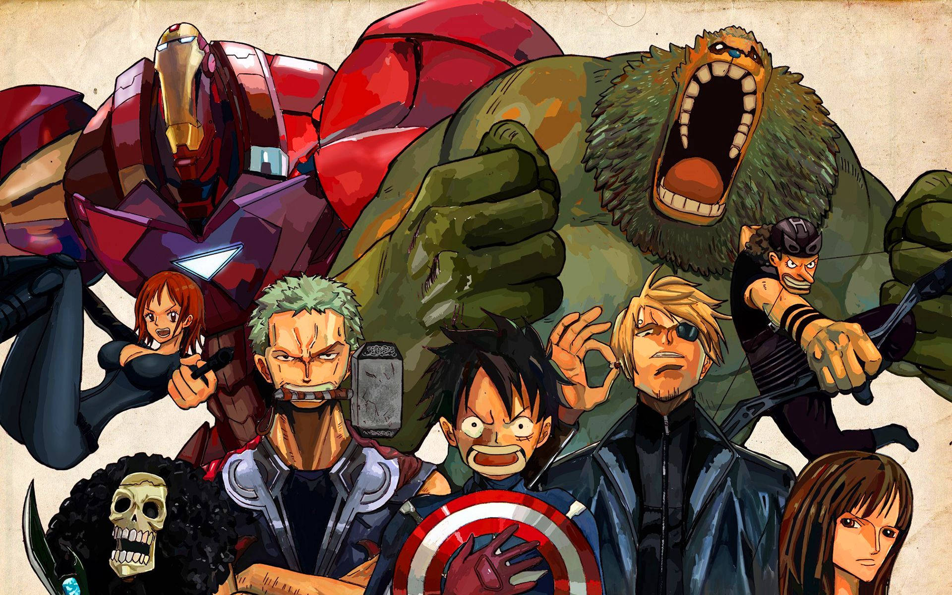 One Piece Marvel Geçişi Duvar Kağıdı