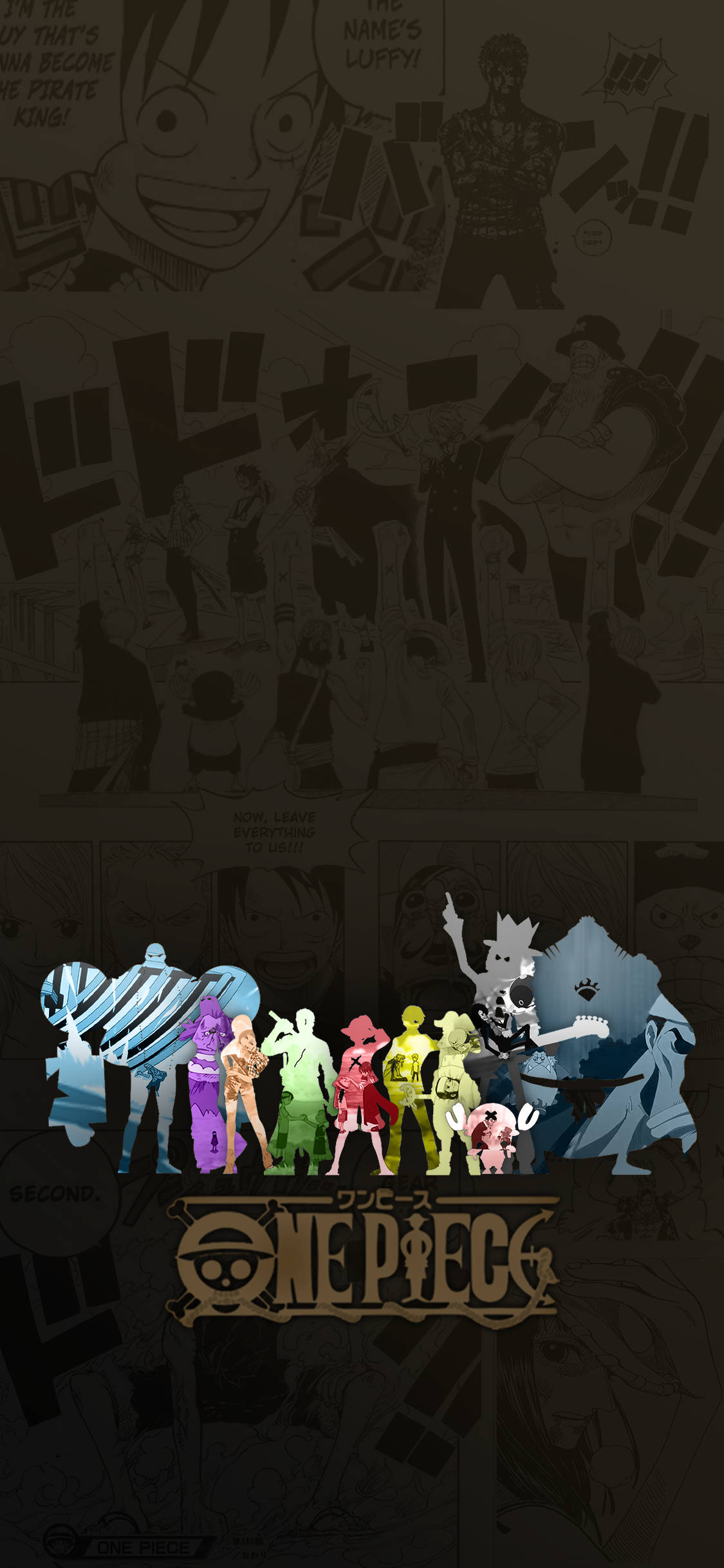 One Piece Renkli Poster iPhone Duvar Kağıdı