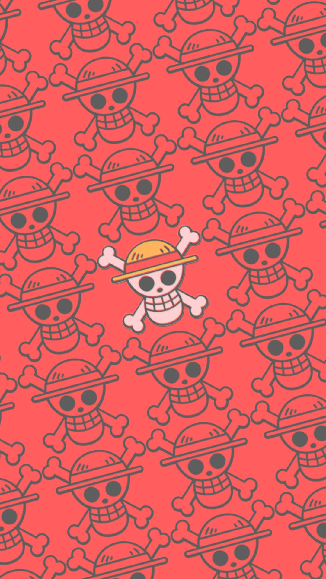 One Piece Telefon Jolly Roger Kolajı Duvar Kağıdı