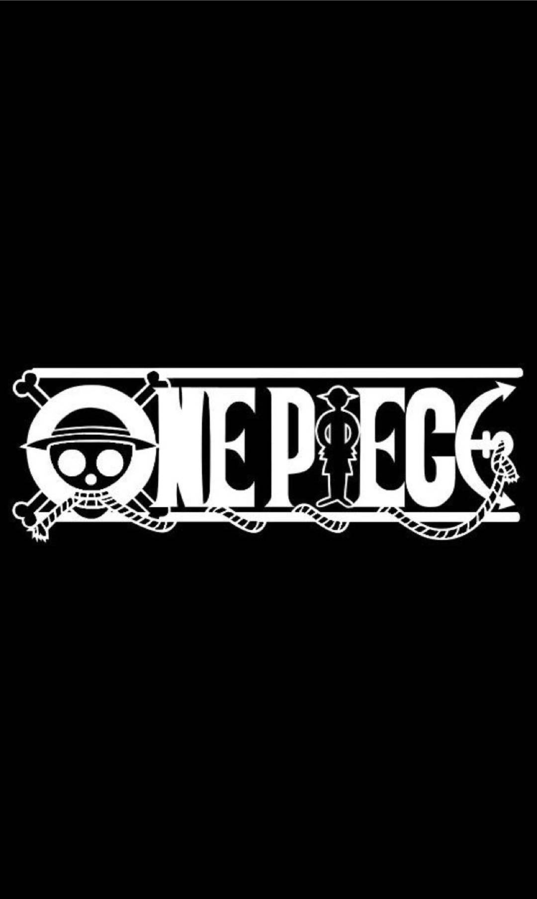 One Piece Telefon Logosu Siyah Zemin Üzerinde Duvar Kağıdı