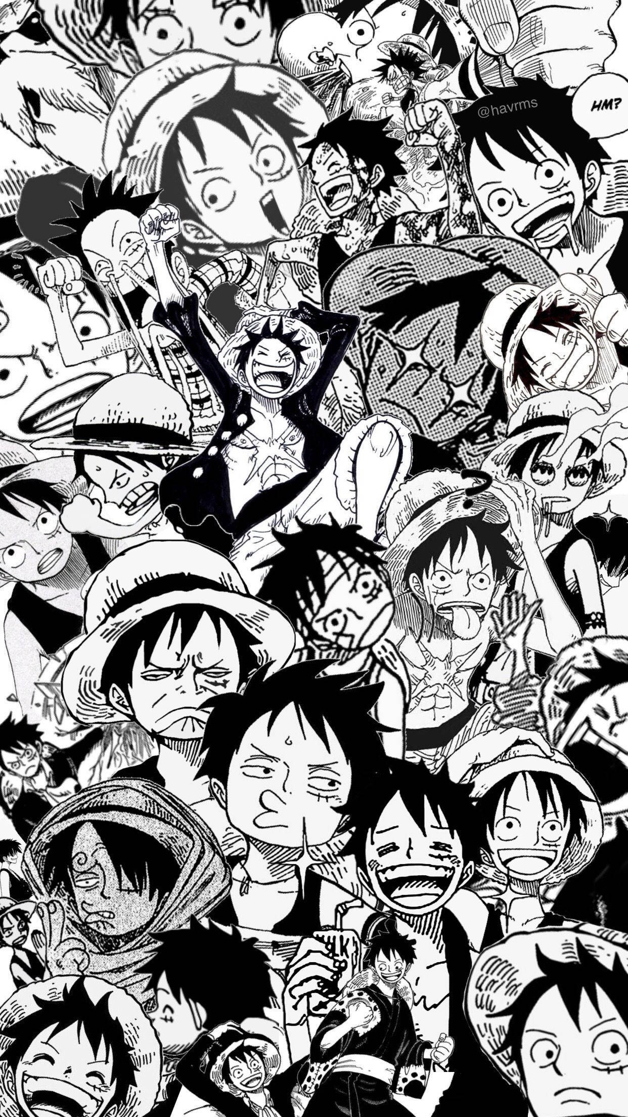 One Piece Telefon Luffy Manga Kolaj Duvar Kağıdı