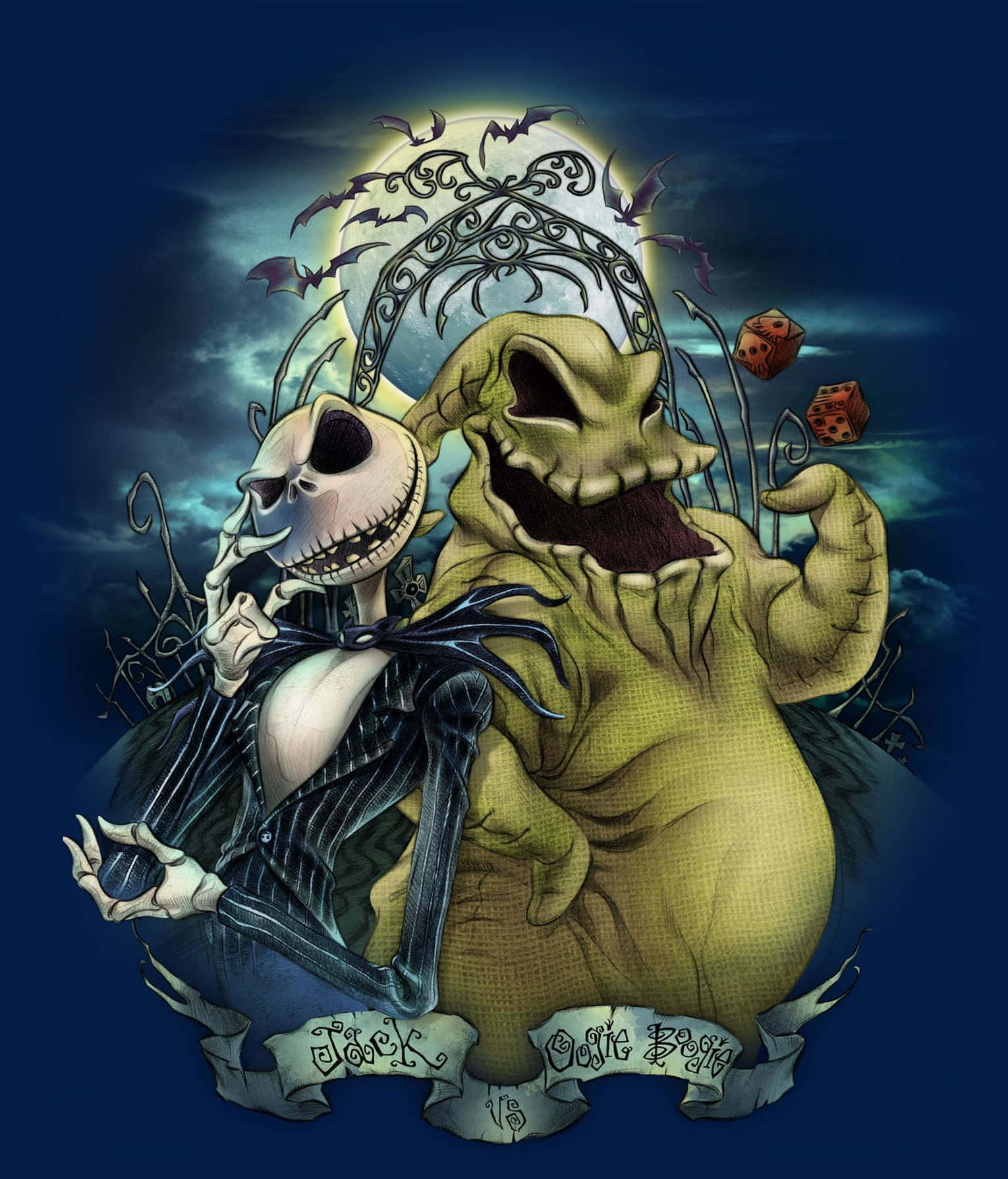 Oogie Boogie ve Jack Skellington Duvar Kağıdı