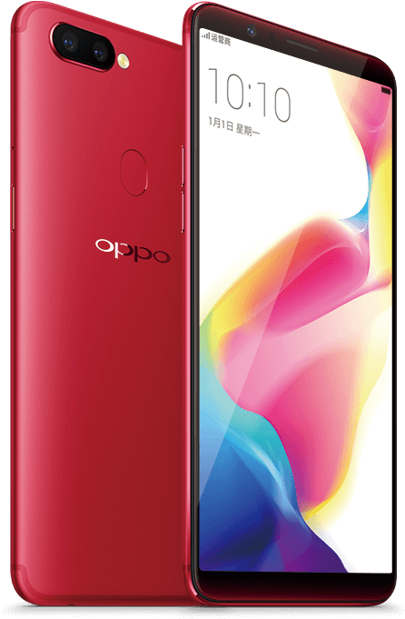 Oppo Kırmızı Akıllı Telefon Ekranı ve Arkası Duvar Kağıdı