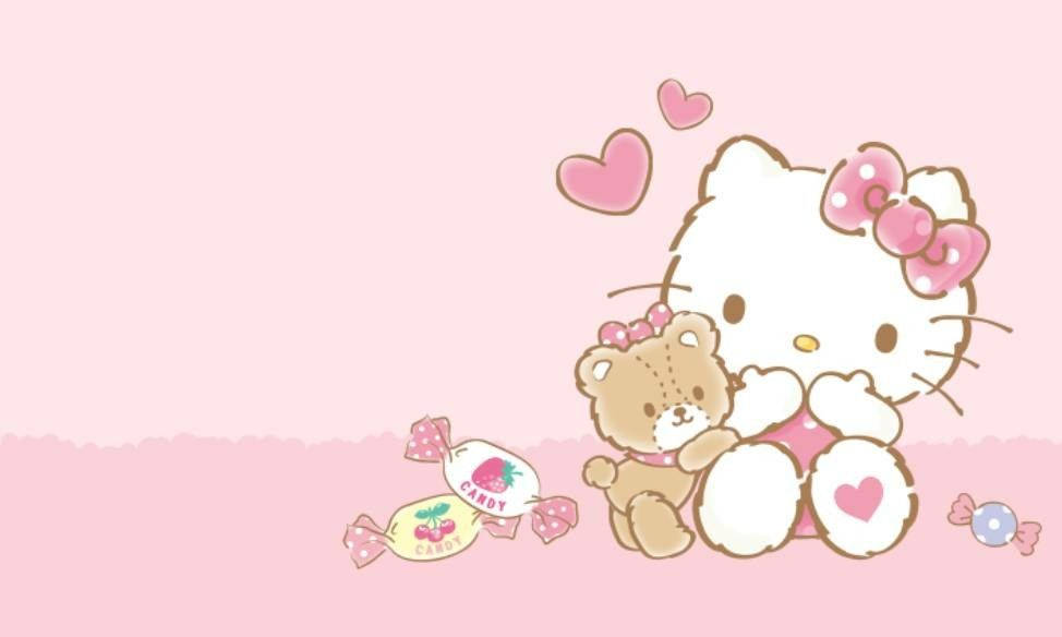 Öpücük Gönderen Hello Kitty Estetiği Duvar Kağıdı