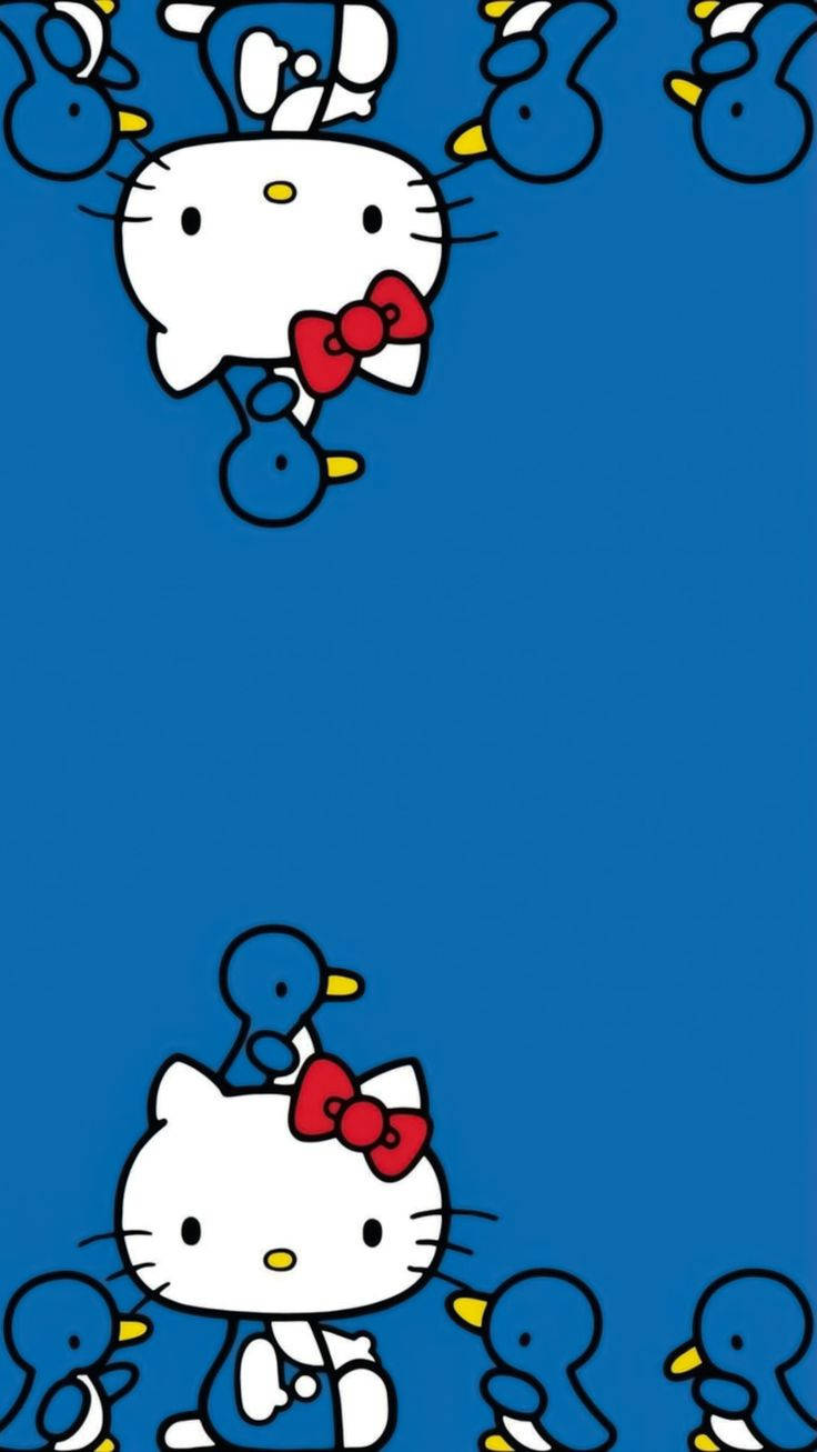Ördekler ve Hello Kitty Estetiği Duvar Kağıdı
