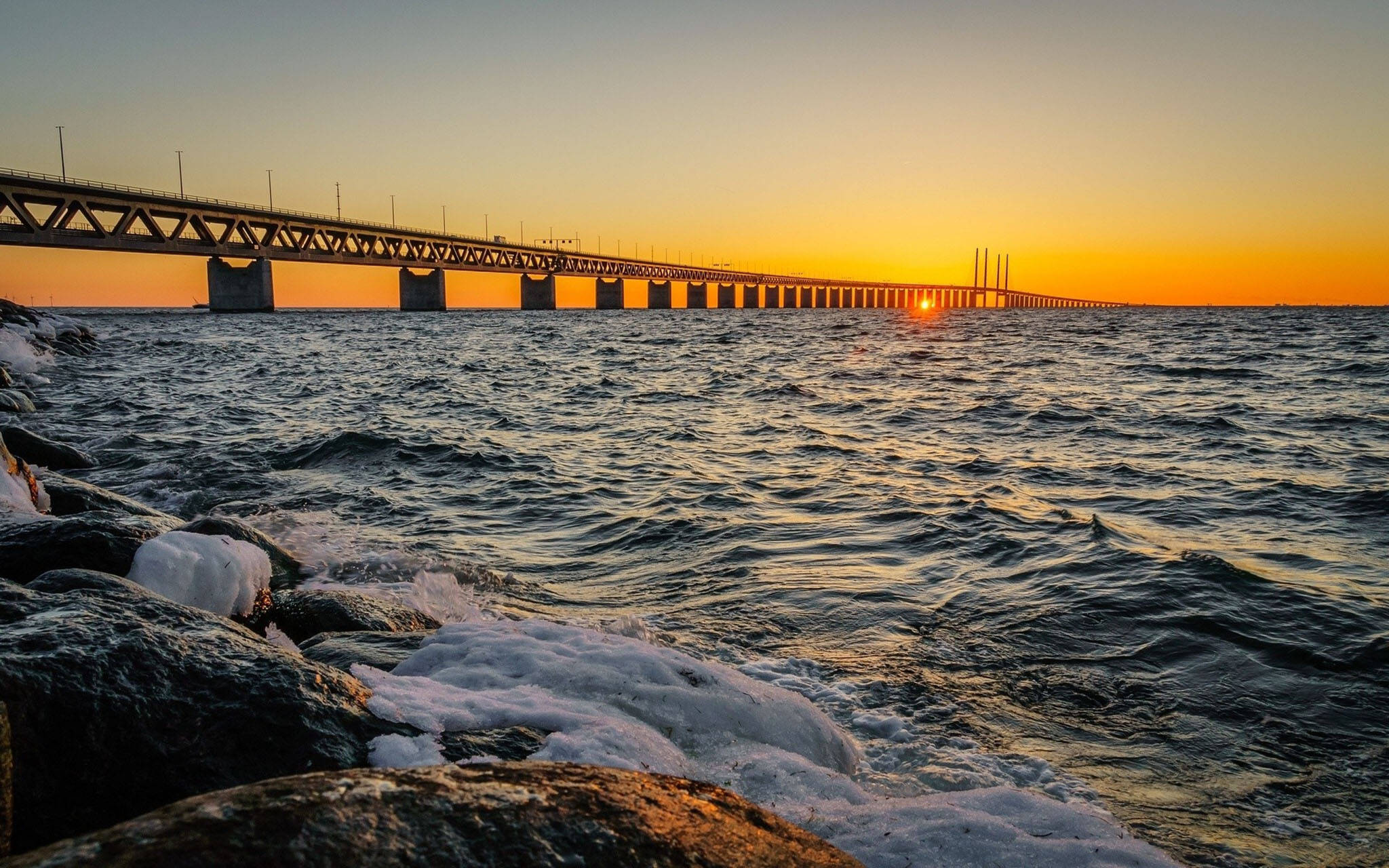 Öresund Köprüsü Açık Gökyüzü Duvar Kağıdı