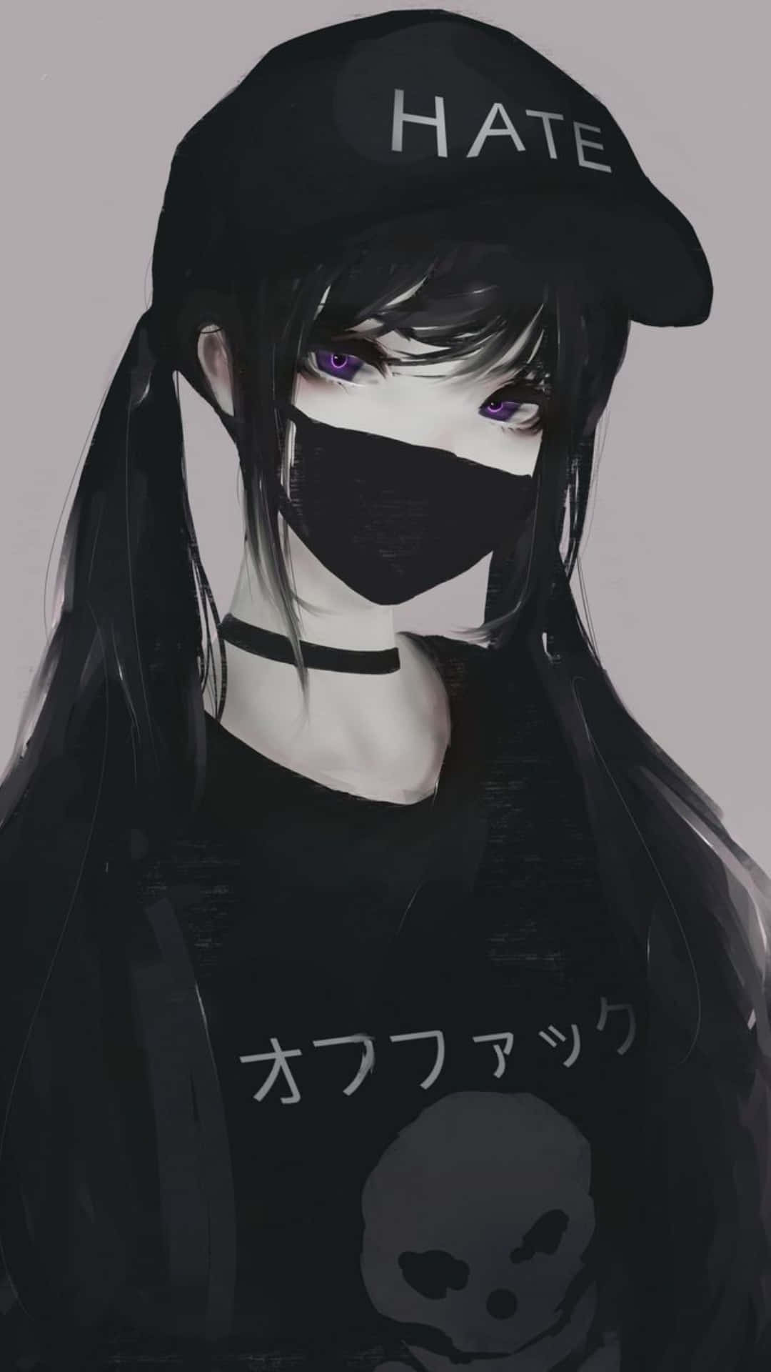 Örgülü Saçlı Kız Karanlık Estetik Anime Profil Fotoğrafı — Karanlık estetik GIF Duvar Kağıdı