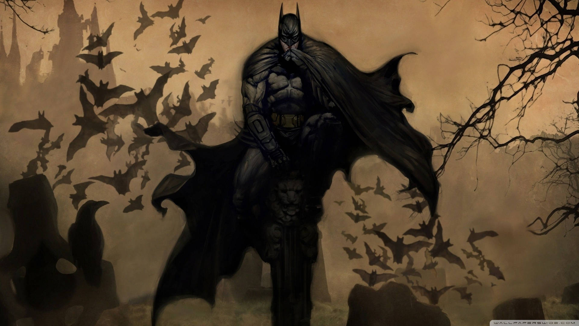 Ormanda ürkütücü Batman duvar kağıdı