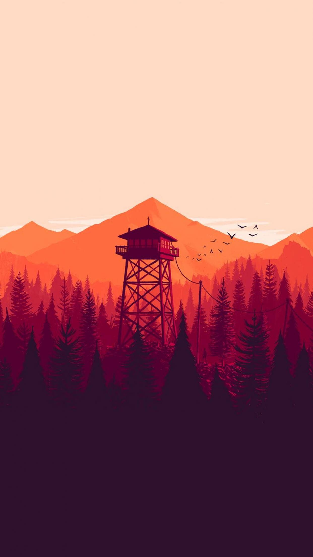 Ormandaki Gözetleme Kulesi Indie Telefon Duvar Kağıdı