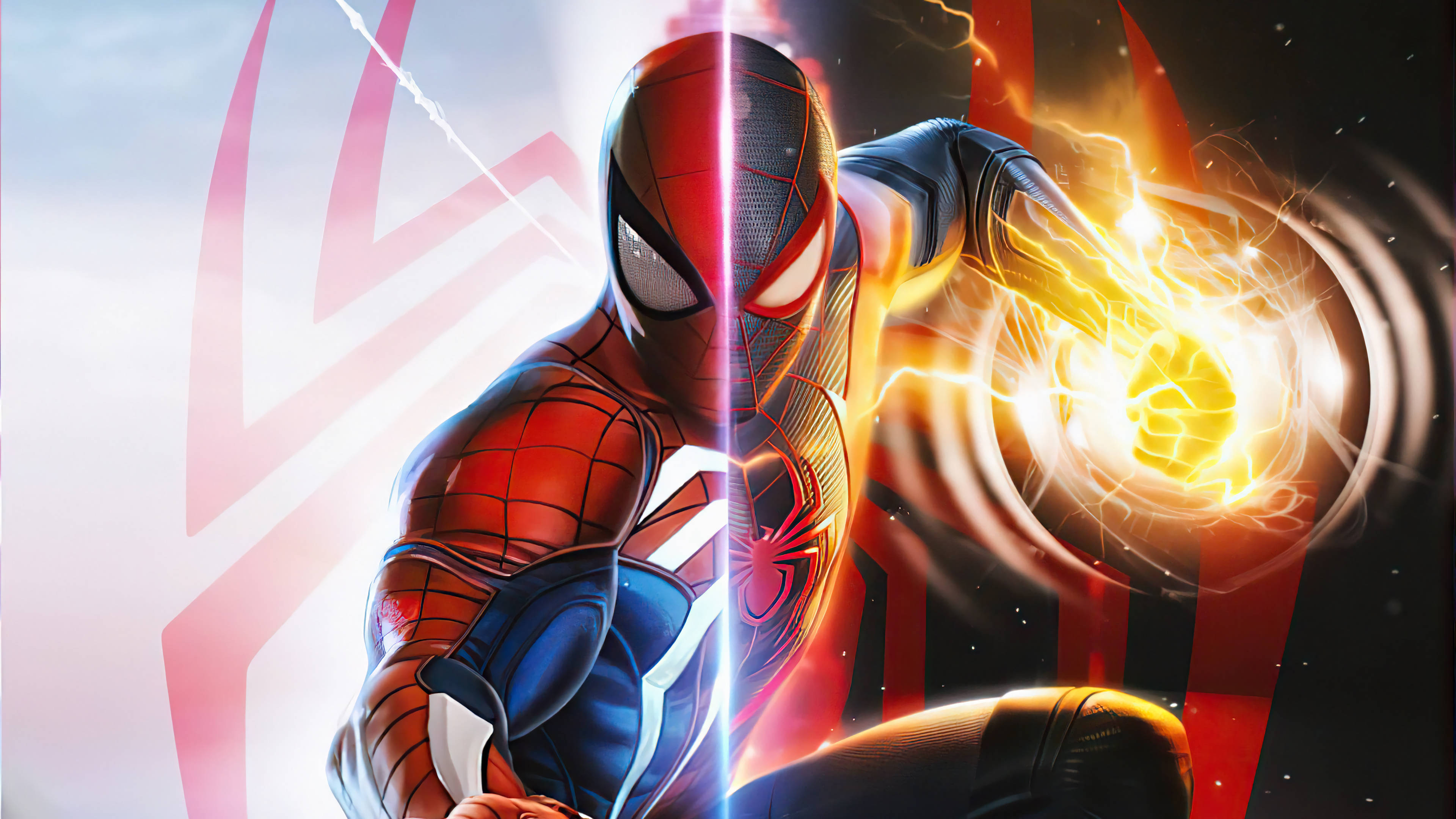 Örümcek Adam Miles Morales Sarı Güç PS5 Duvar Kağıdı