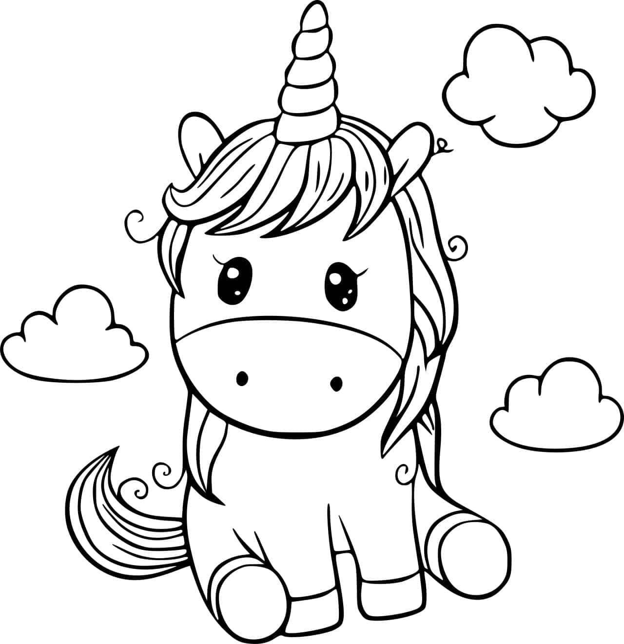 Oturan Bebek Unicorn Boyama Resmi Duvar Kağıdı