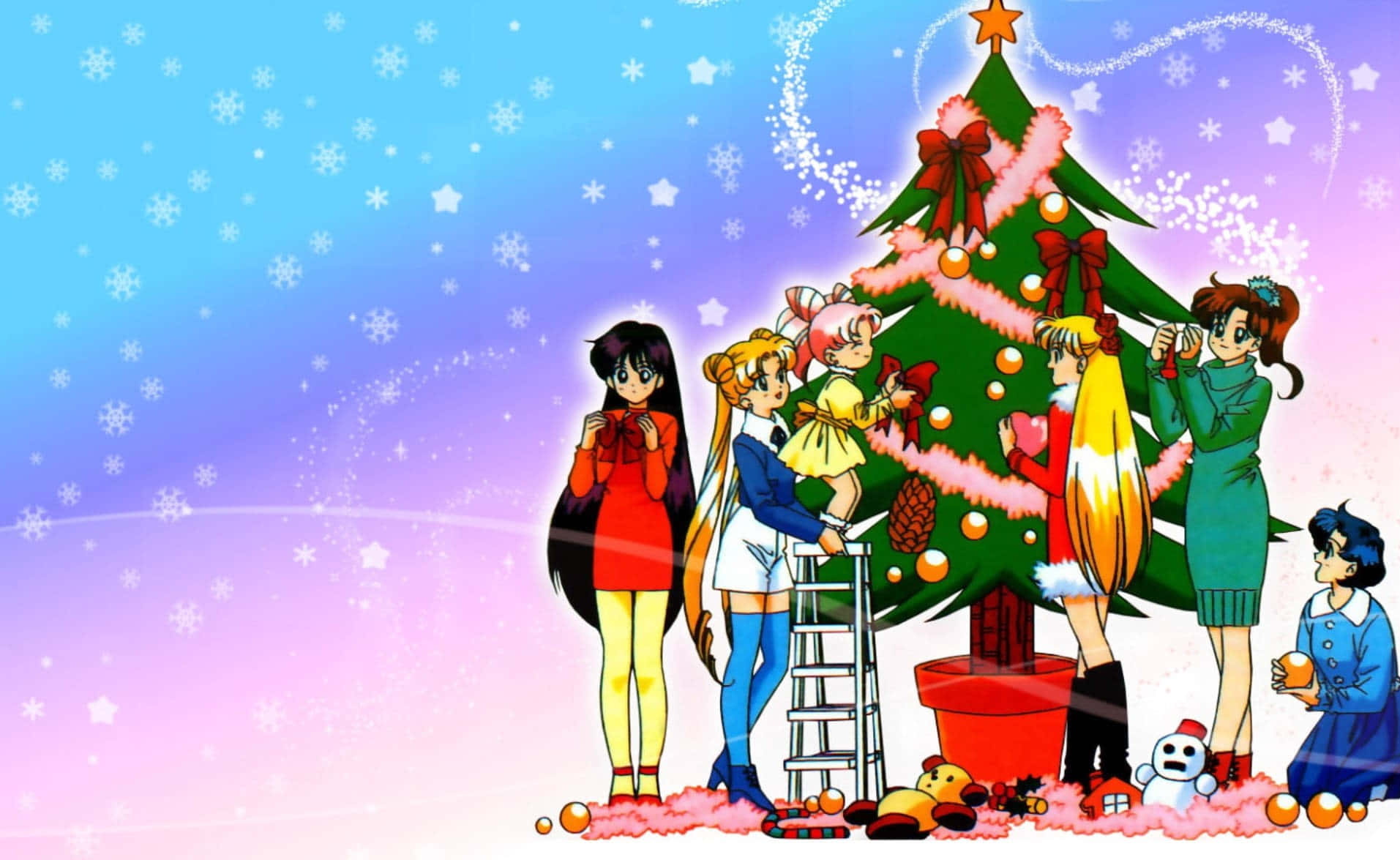 Özel bir Anime Noel'i ile tatili kutlayın! Duvar Kağıdı