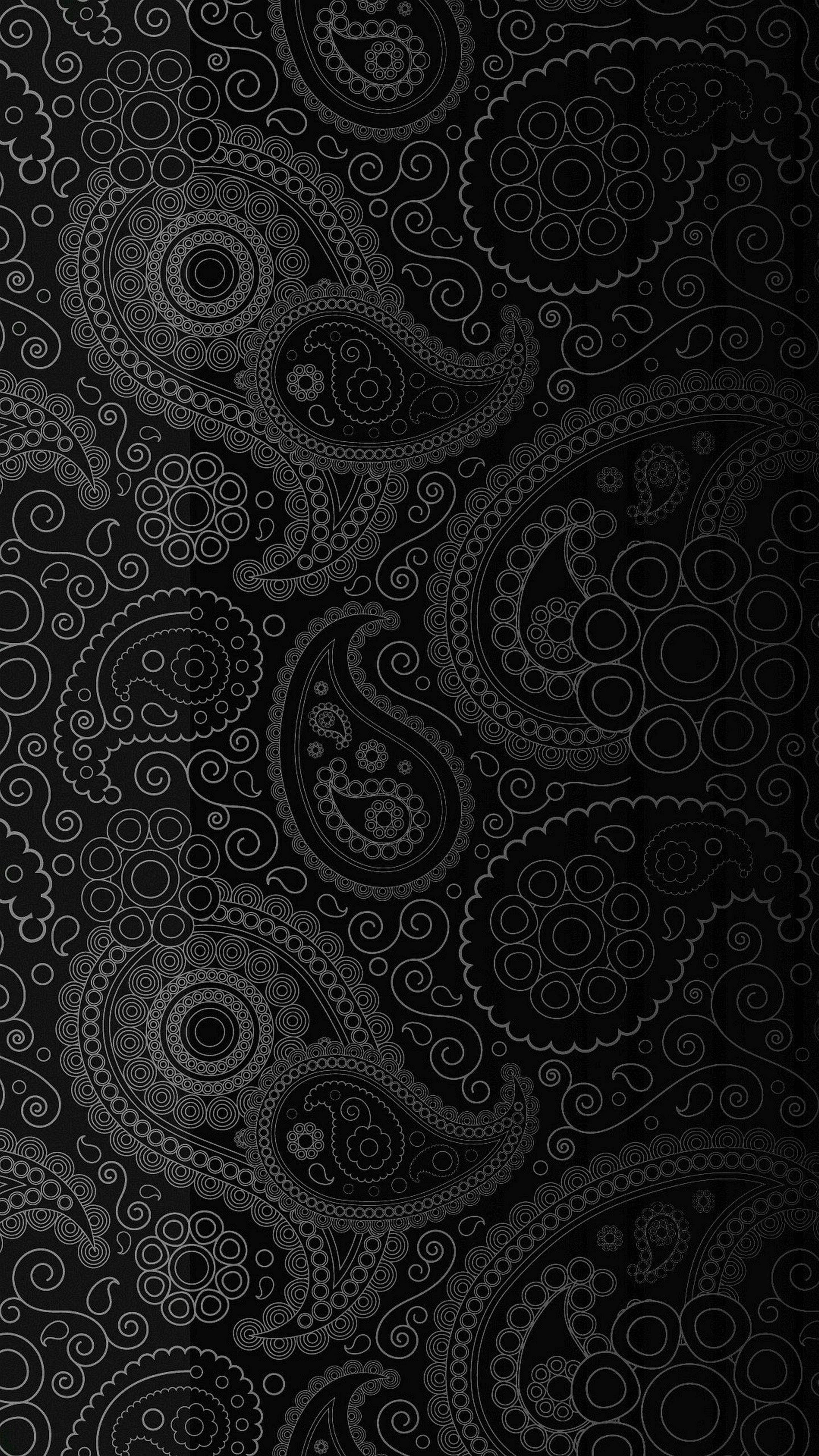 Paisley Desenli 4K Ultra HD Koyu Telefon Duvar Kağıdı