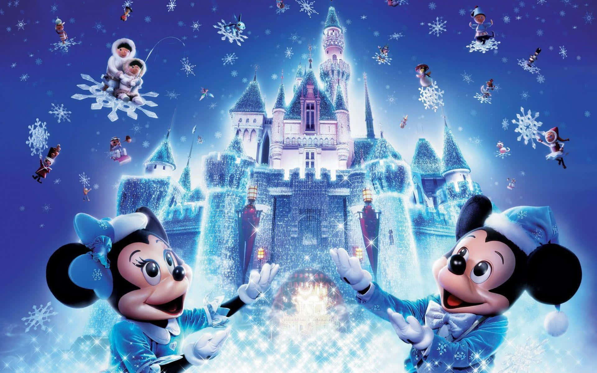 Pamuk Prenses ile Mutlu Disney Noel Anıları Duvar Kağıdı