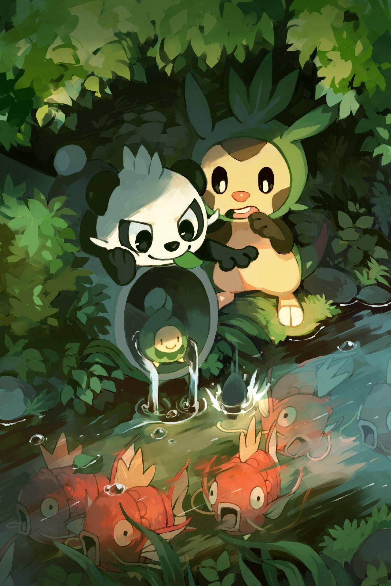 Pancham, Chespin ve Budew Duvar Kağıdı