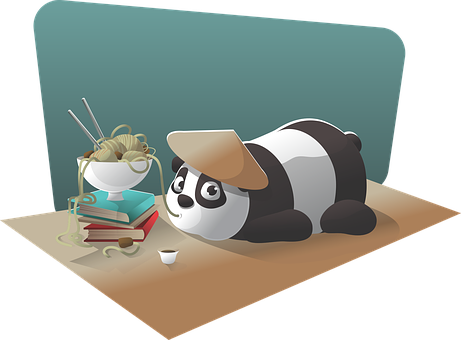 Panda Noodle Çalışıyor Duvar Kağıdı