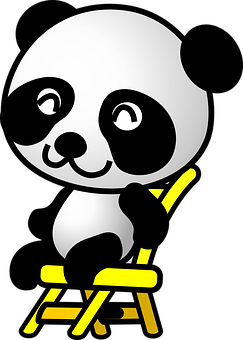 Panda Sandalyede Düşünüyor Grafik Duvar Kağıdı