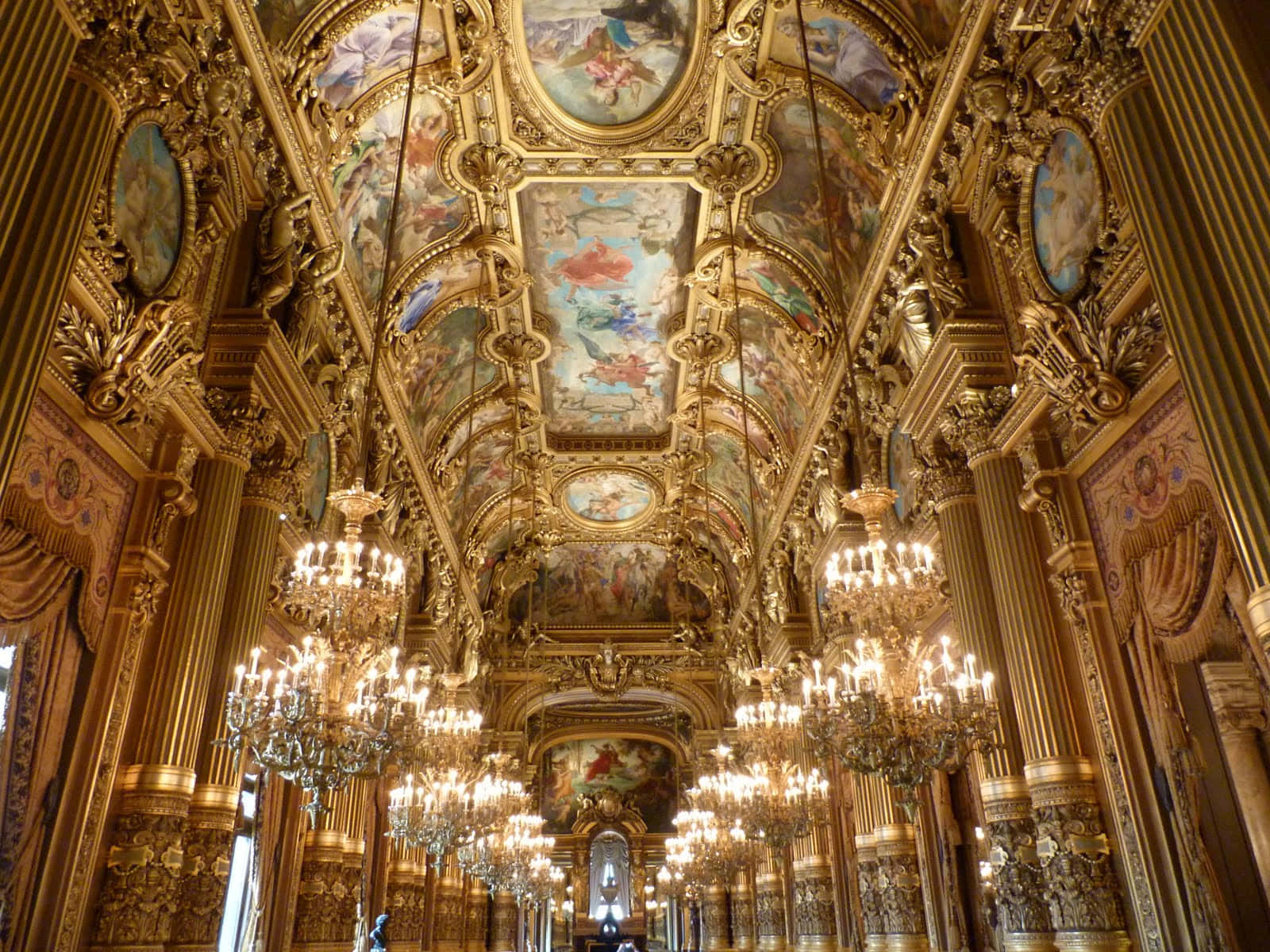 Paris Opera Binası Büyük Fuayesi Duvar Kağıdı