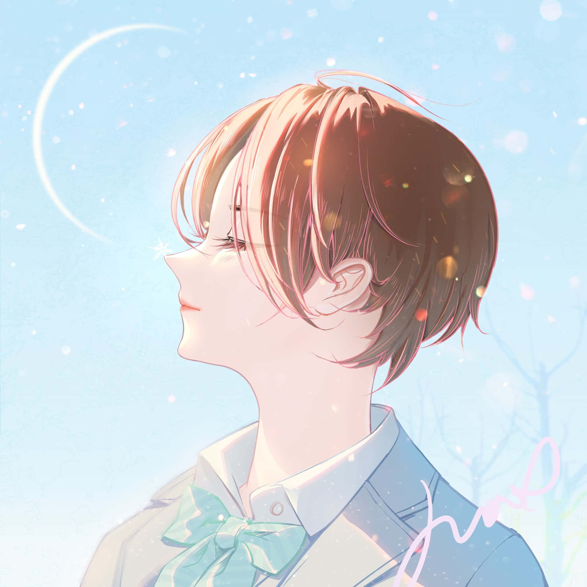 Parlak Kız Eşleşen Anime Profil Fotoğrafı Duvar Kağıdı